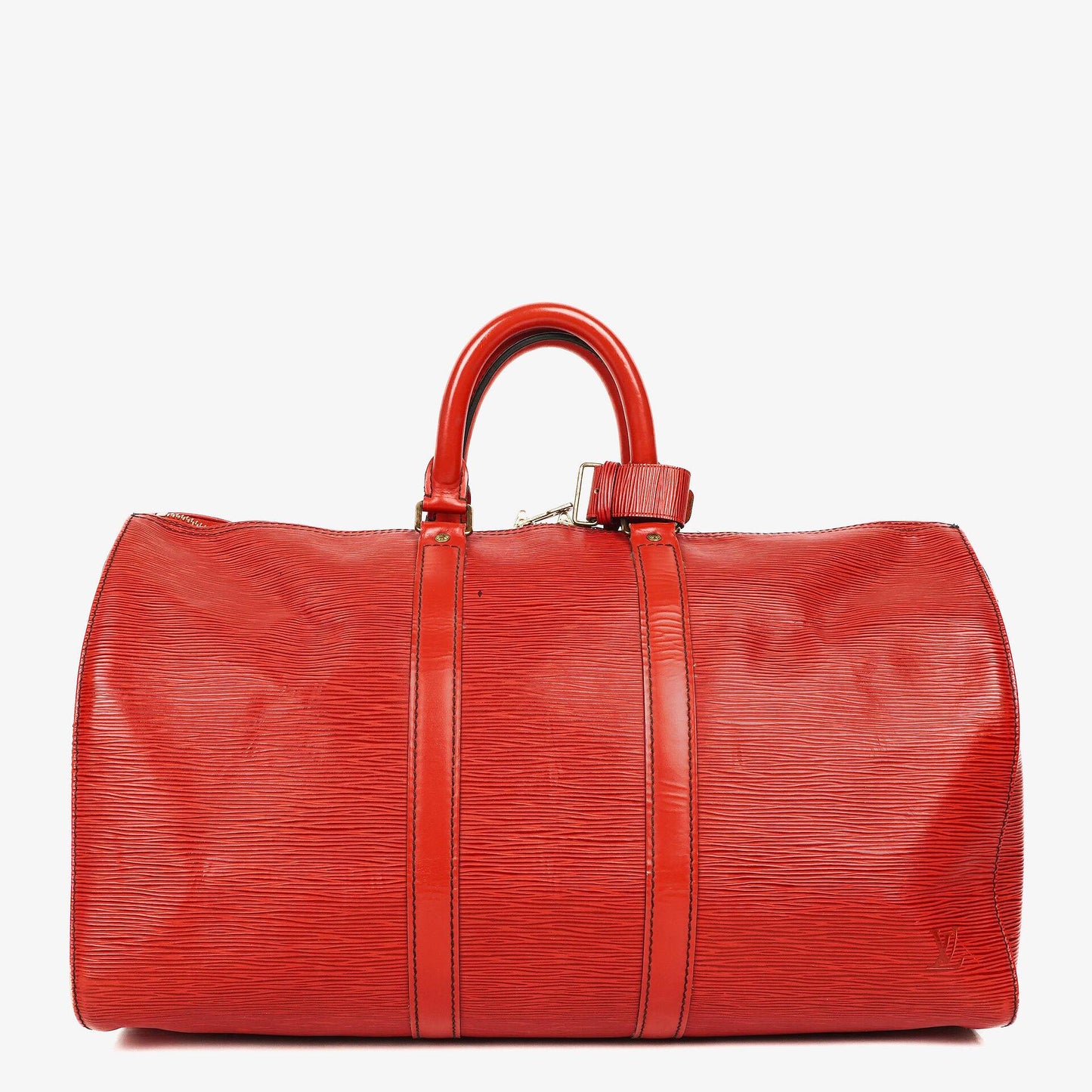Louis Vuitton Keepall 45 Red EPI Leather Travel Bag