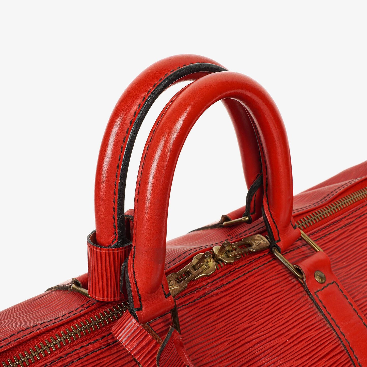 Louis Vuitton Keepall 45 Red EPI Leather Travel Bag