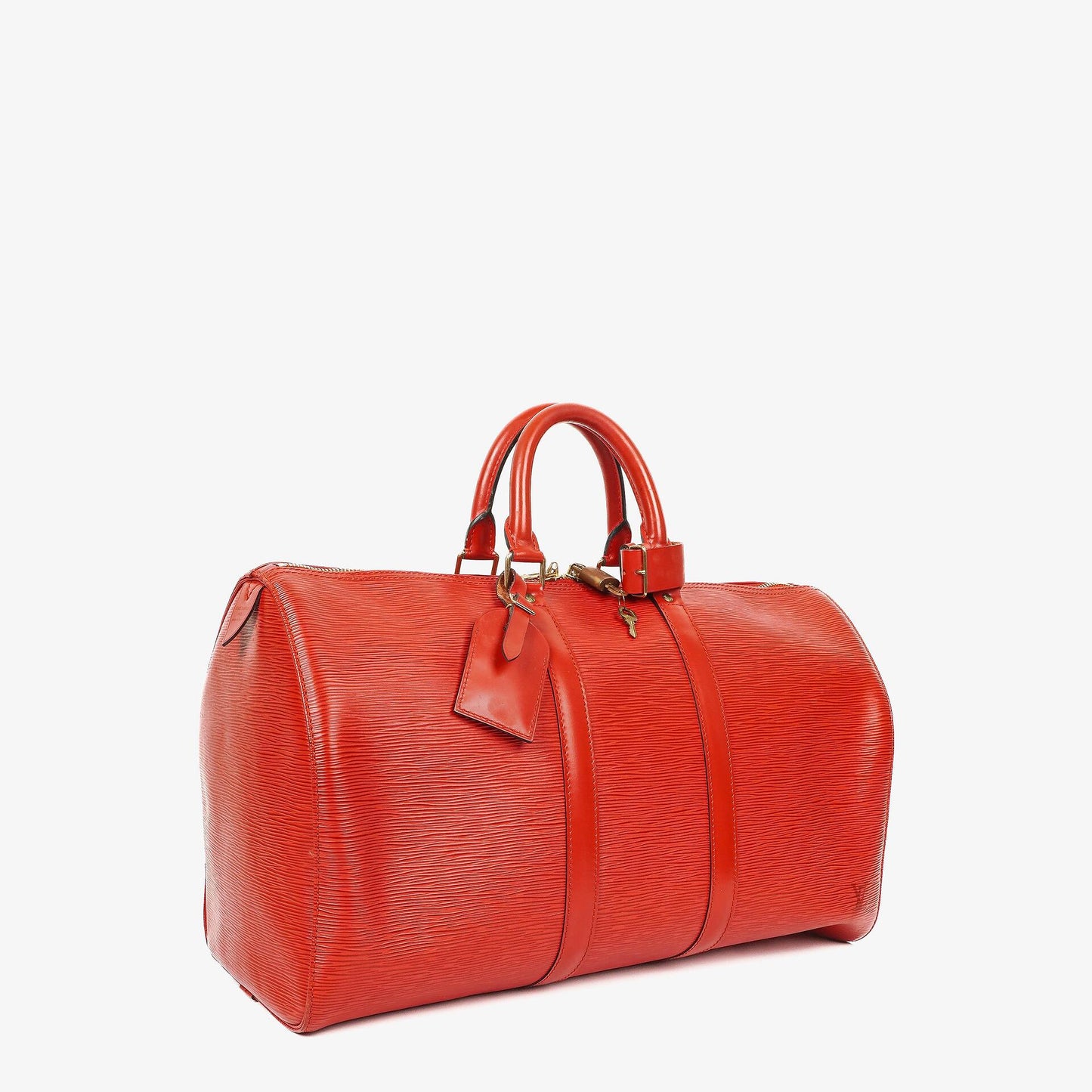 Louis Vuitton Keepall 45 Red EPI Leather Travel Bag