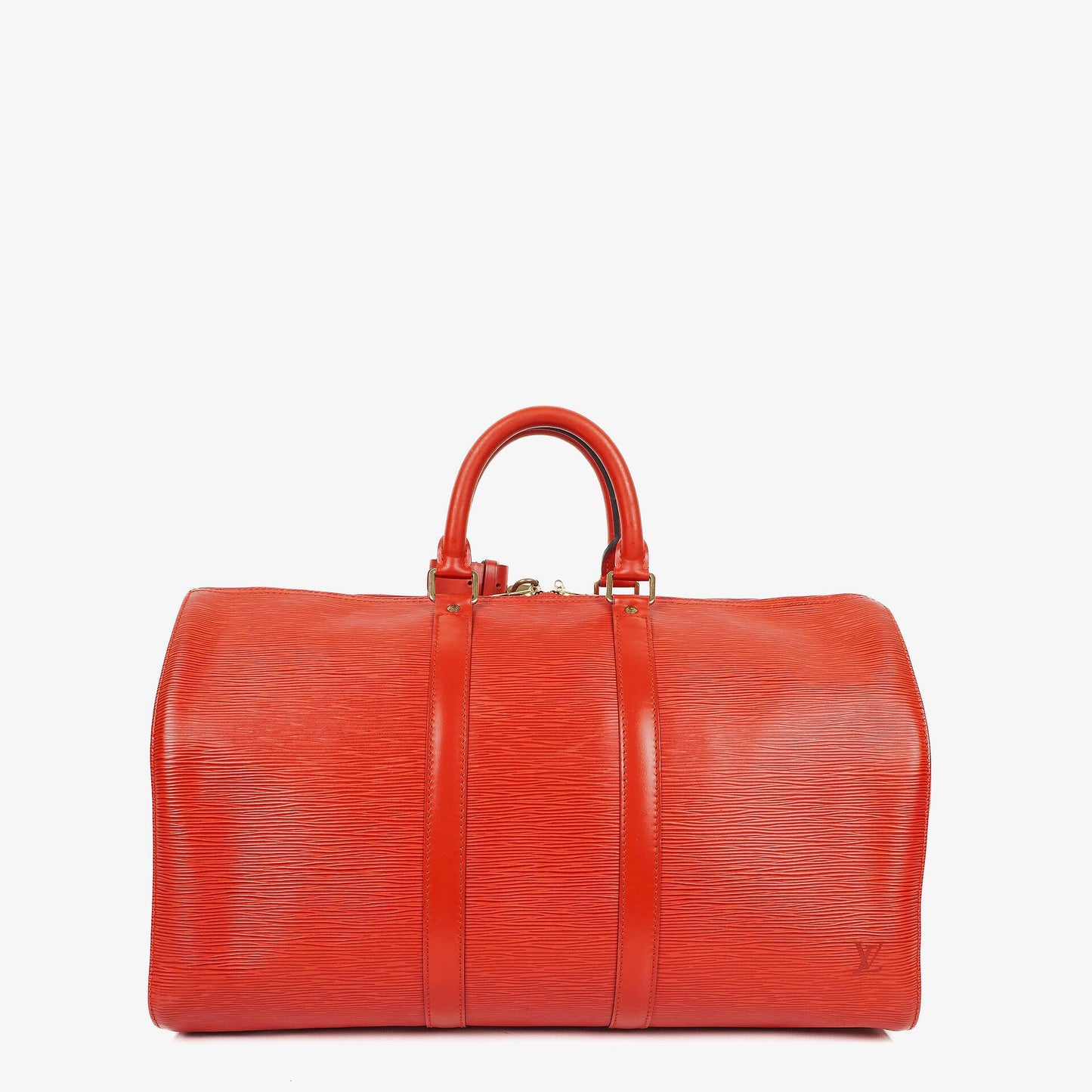 Louis Vuitton Keepall 45 Red EPI Leather Travel Bag