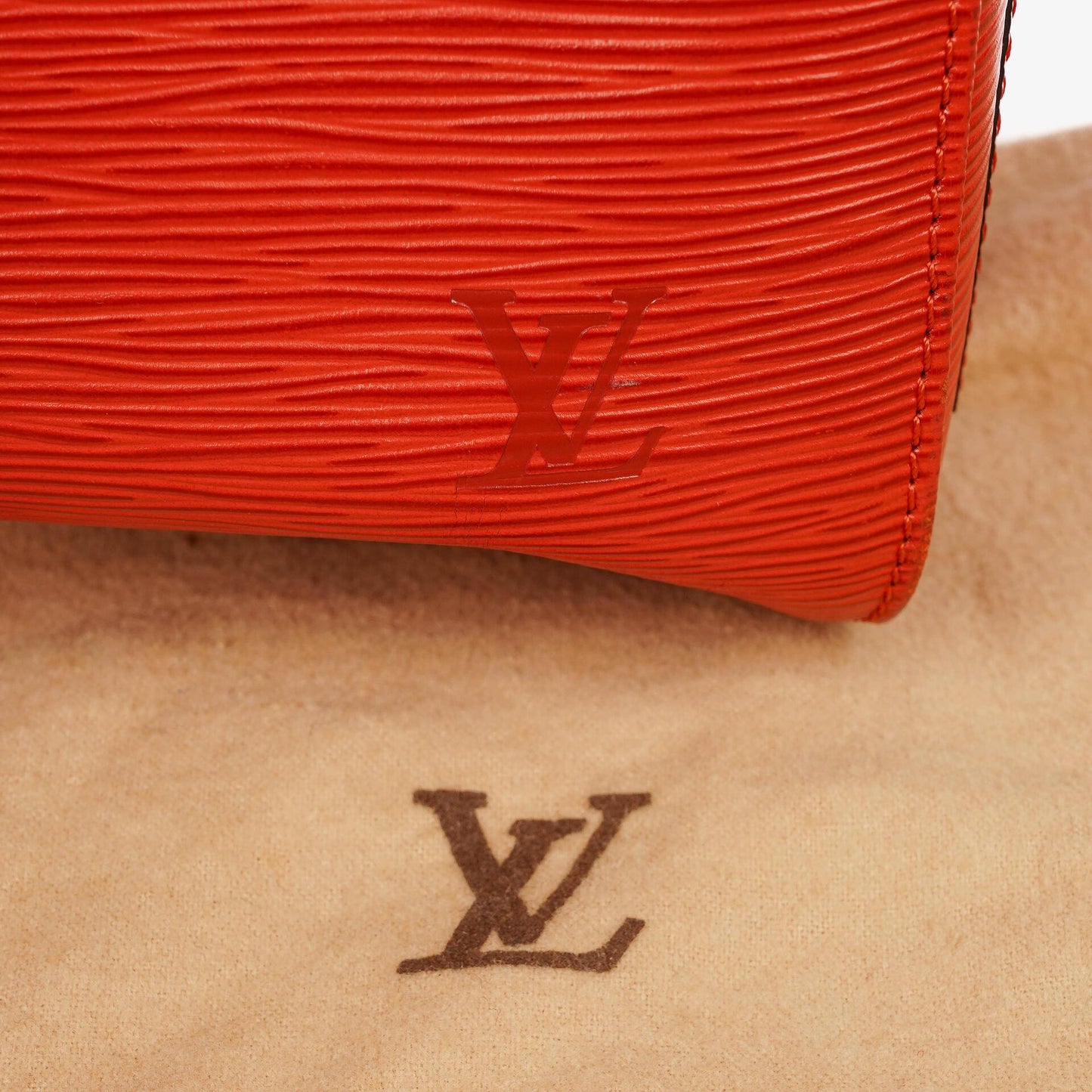 Louis Vuitton Keepall 45 Red EPI Leather Travel Bag