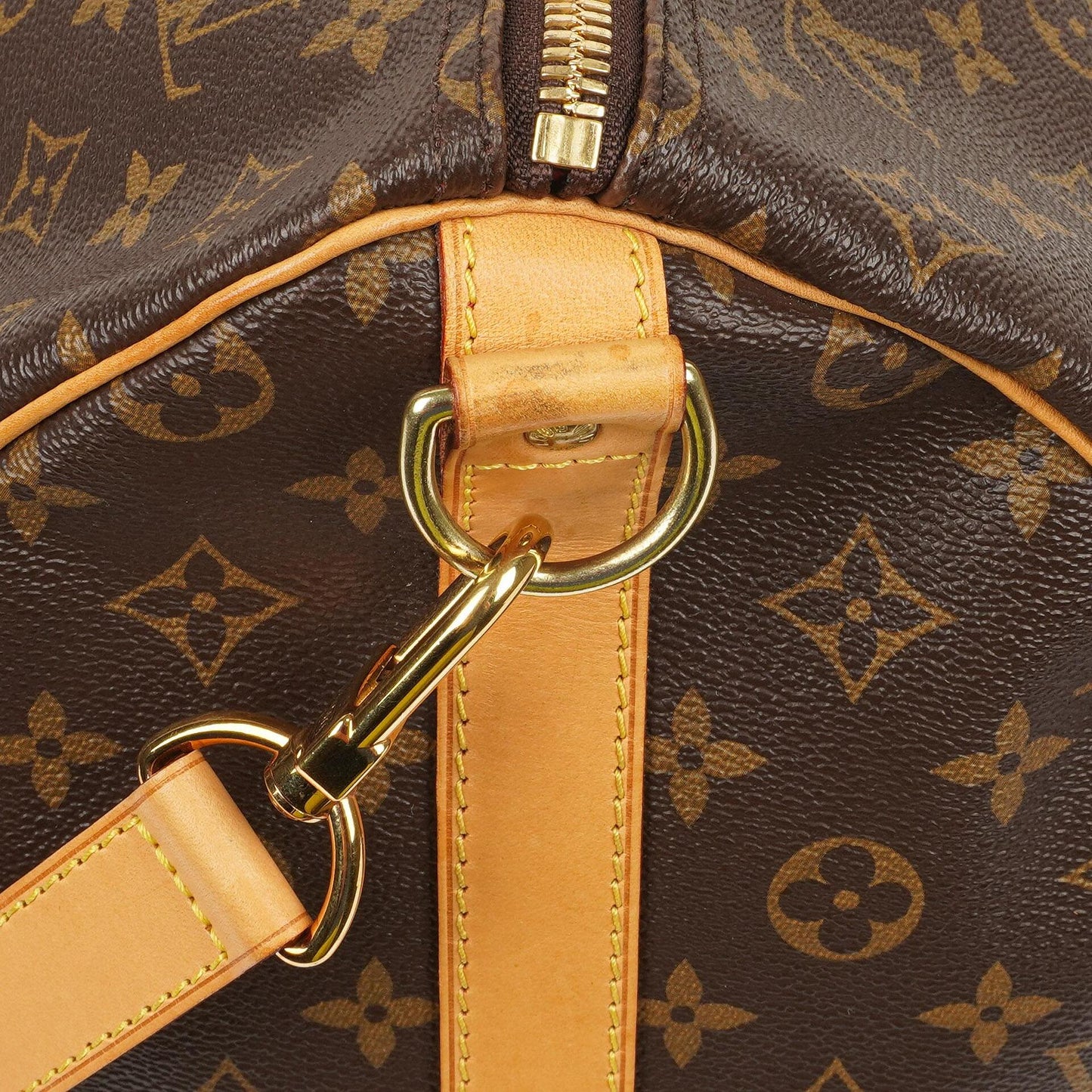 Louis Vuitton Keepall 50 Bandouliere Monogram Canvas Travel Bag With Personalised Hot Stamp