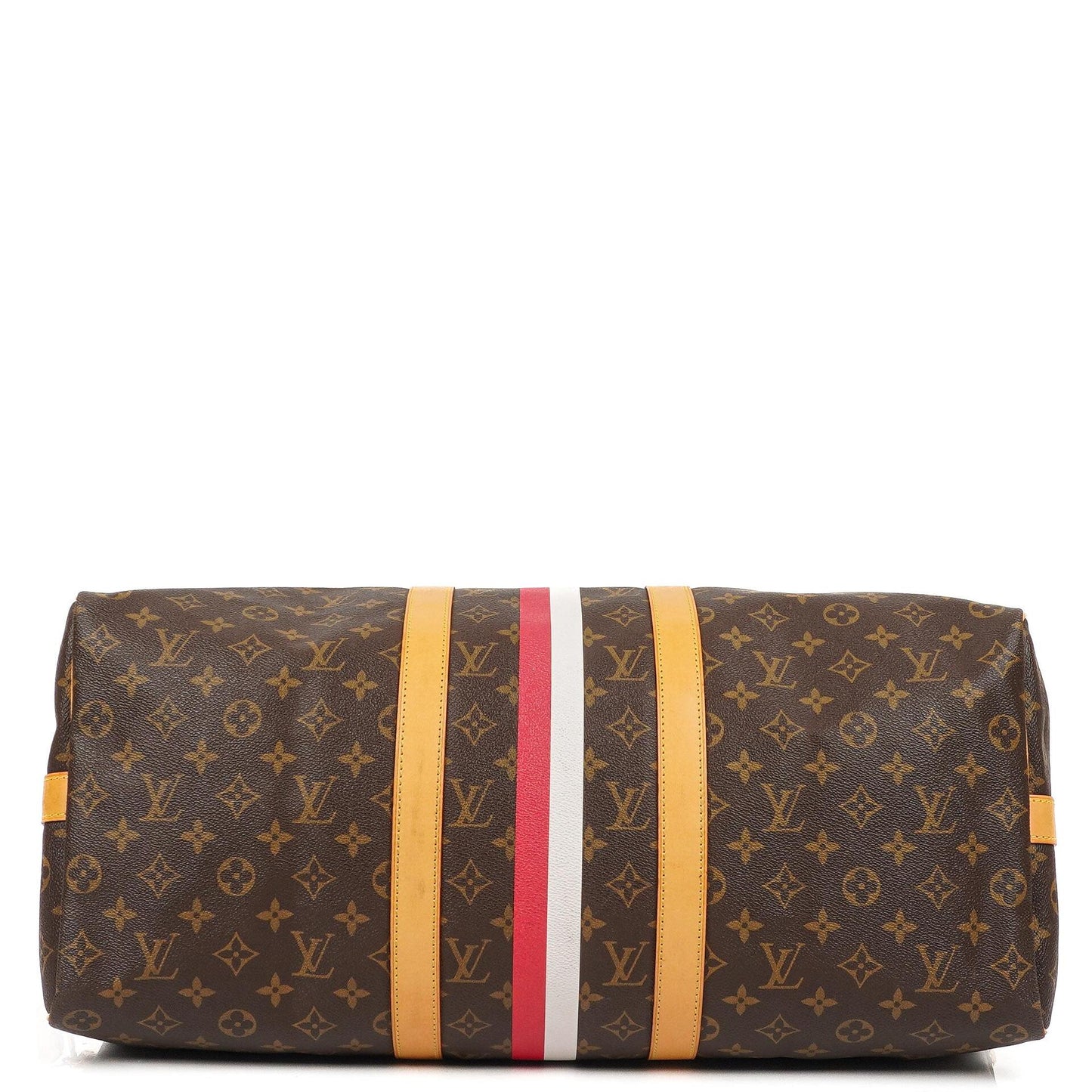 Louis Vuitton Keepall 50 Bandouliere Monogram Canvas Travel Bag With Personalised Hot Stamp