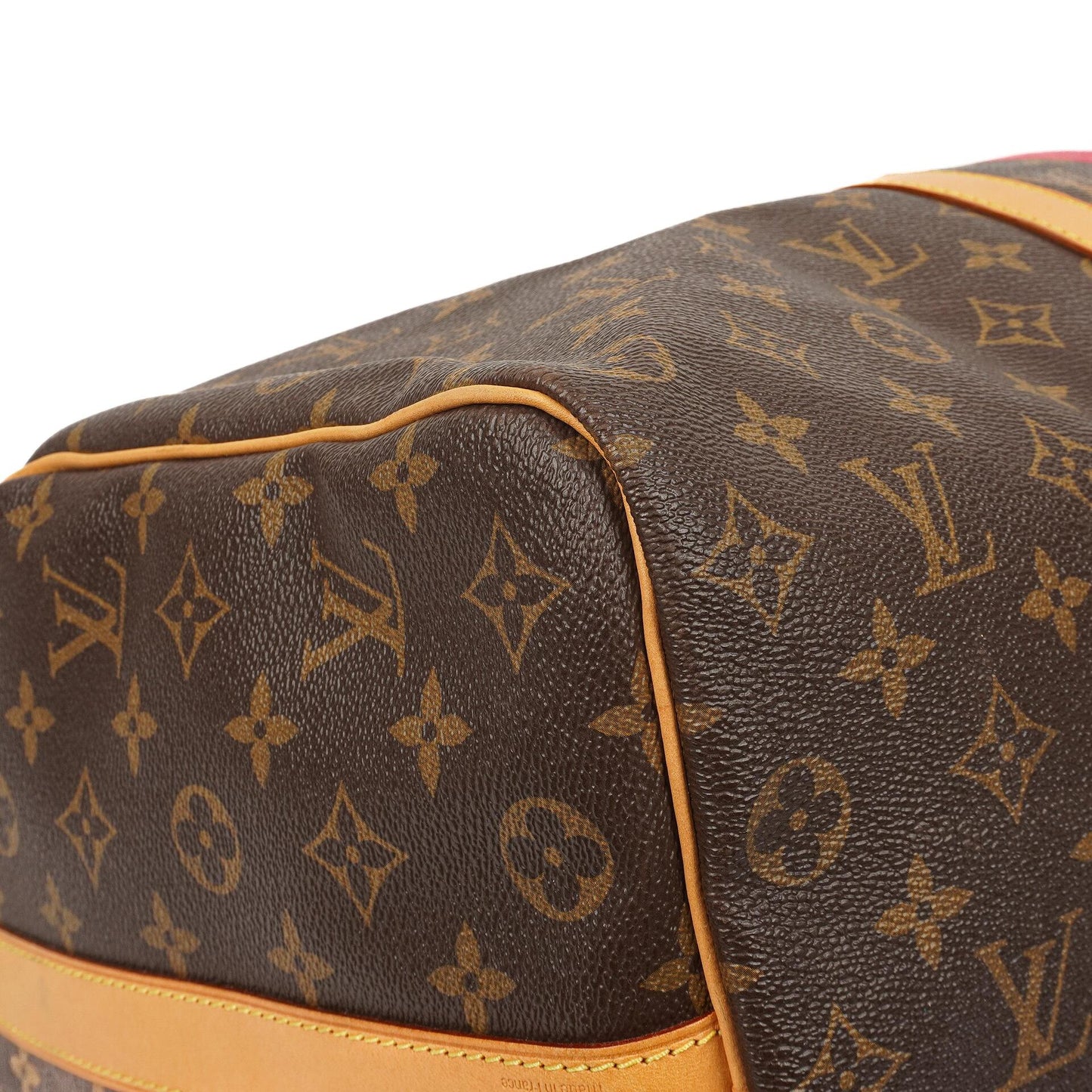 Louis Vuitton Keepall 50 Bandouliere Monogram Canvas Travel Bag With Personalised Hot Stamp