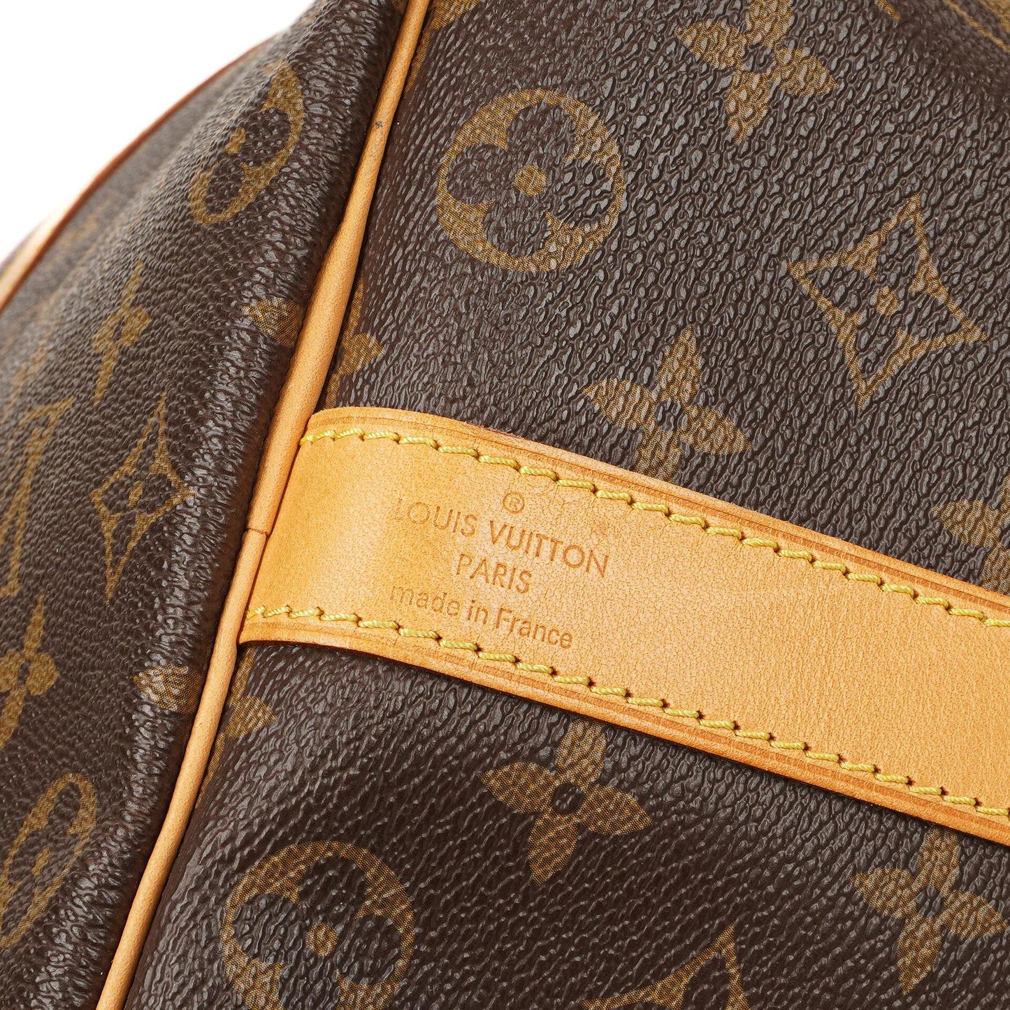 Louis Vuitton Keepall 50 Bandouliere Monogram Canvas Travel Bag With Personalised Hot Stamp