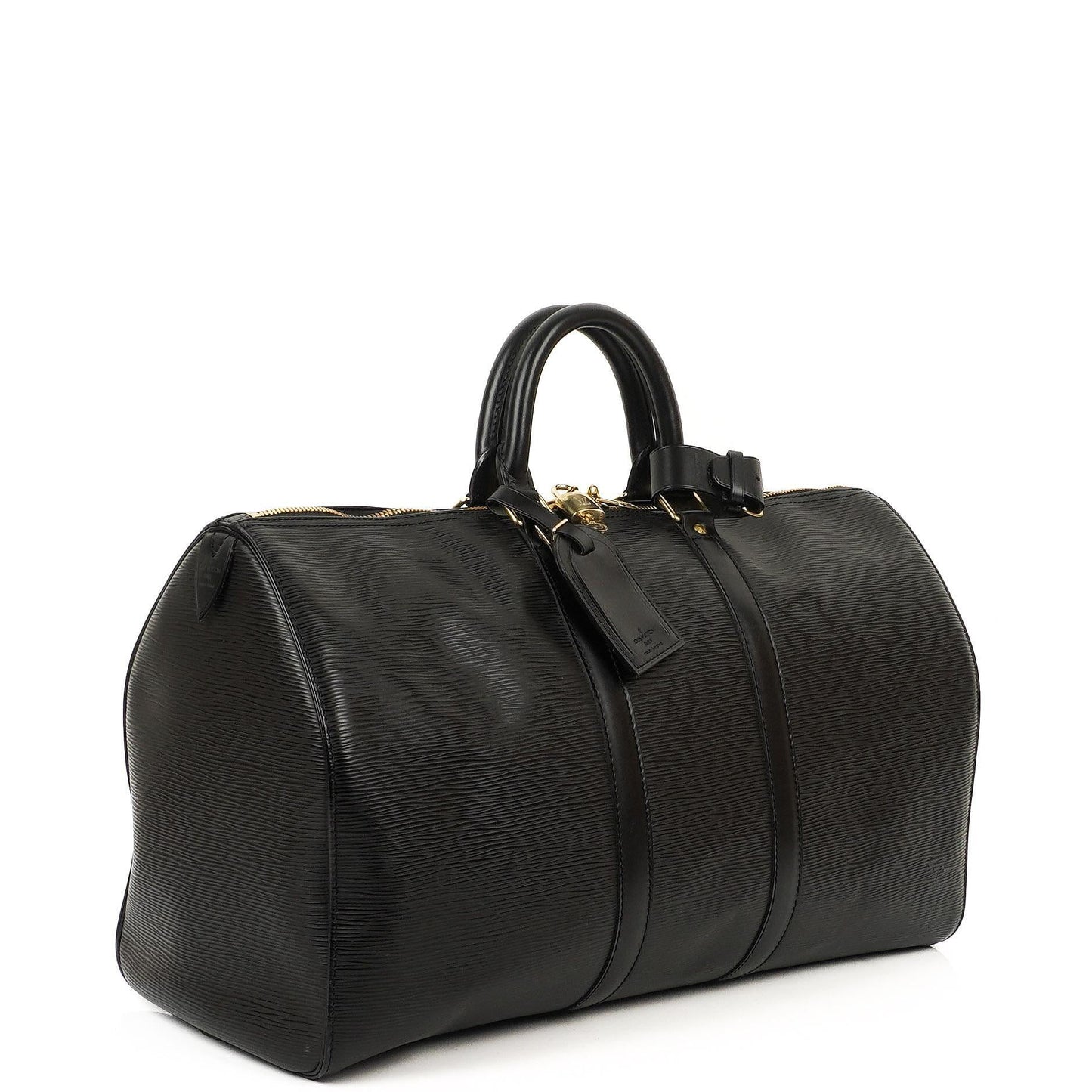 Louis Vuitton Keepall 50 Black EPI Leather Travel Bag