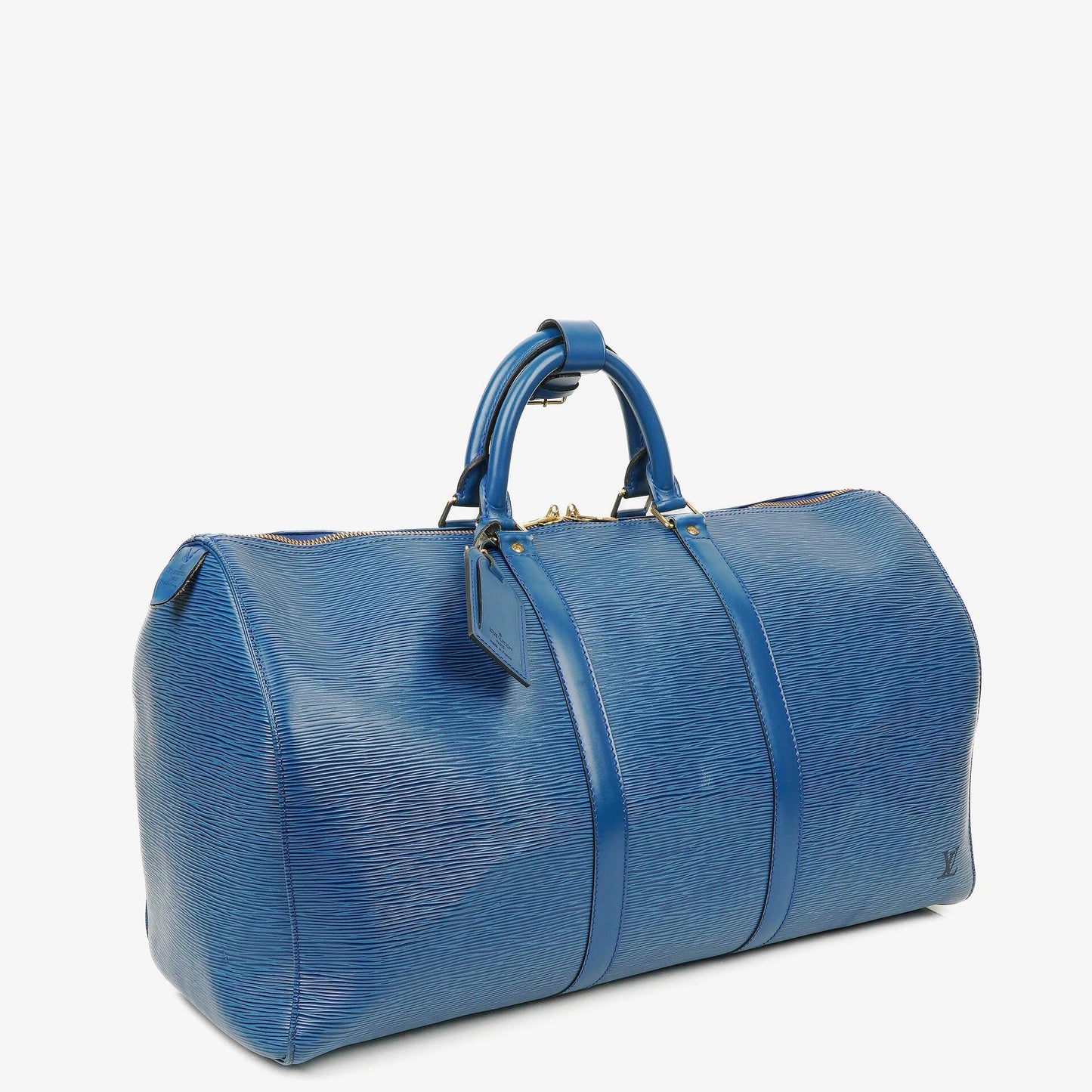 Louis Vuitton Keepall 50 Blue EPI Leather Travel Bag