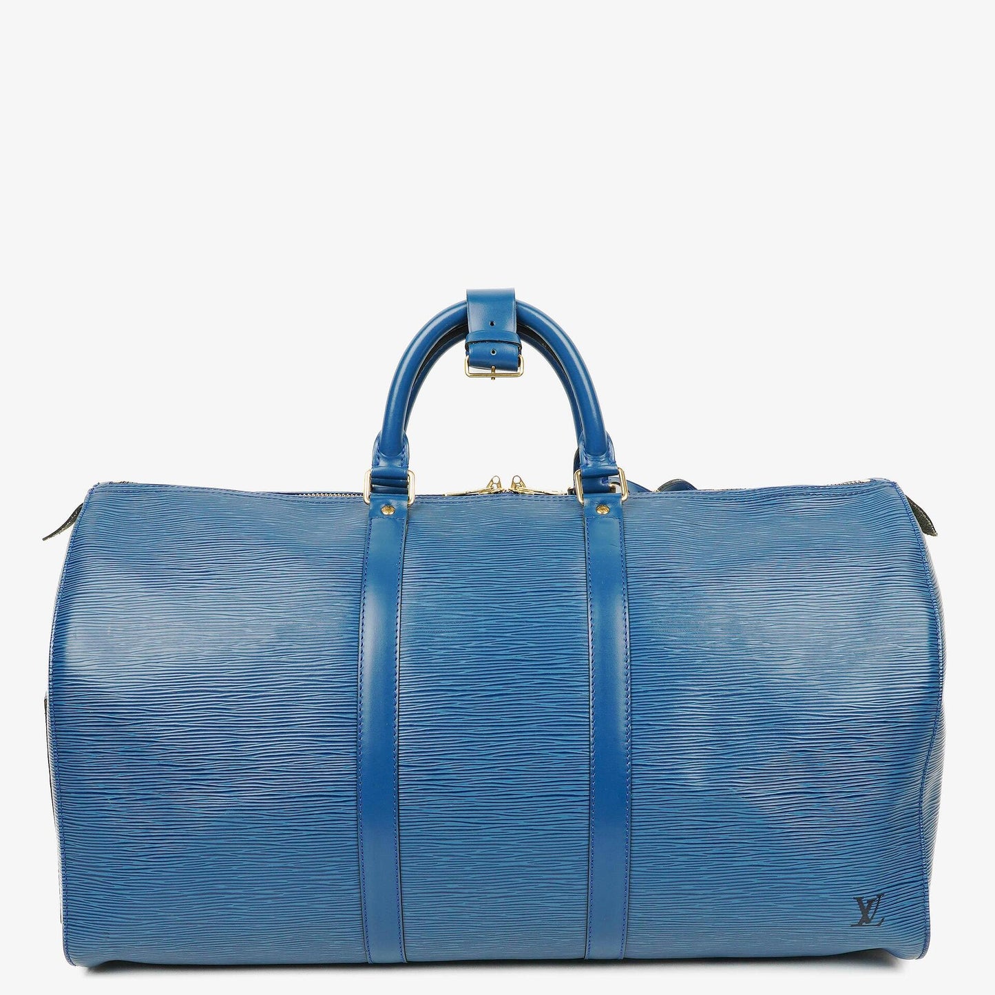 Louis Vuitton Keepall 50 Blue EPI Leather Travel Bag