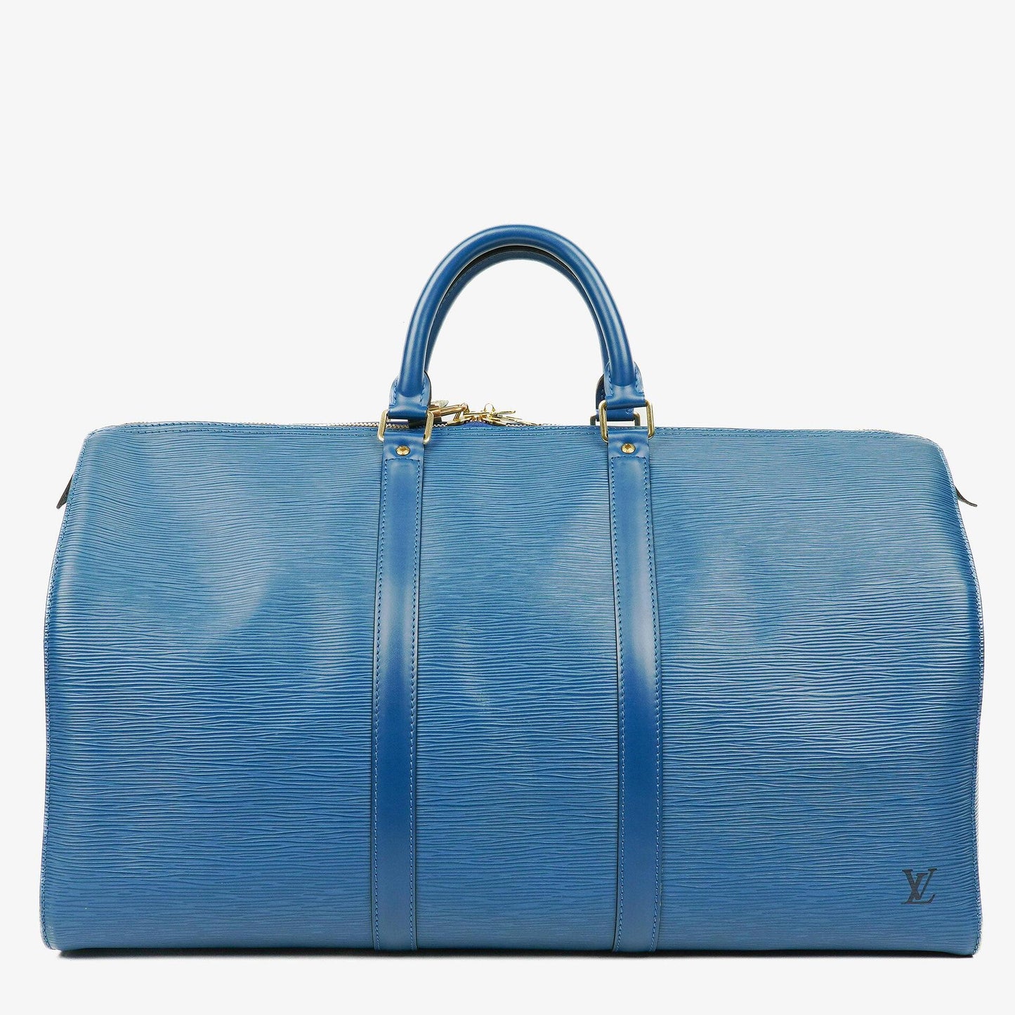 Louis Vuitton Keepall 50 Blue EPI Leather Travel Bag