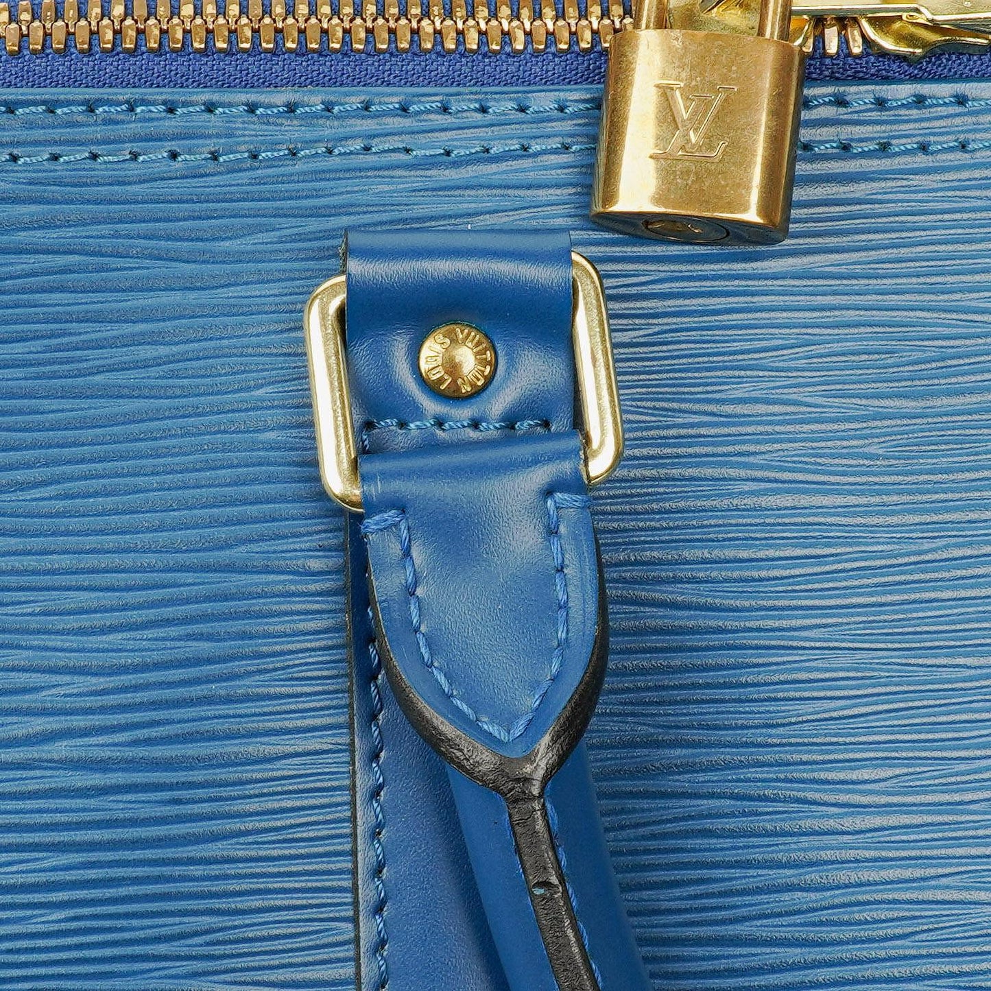 Louis Vuitton Keepall 50 Blue EPI Leather Travel Bag