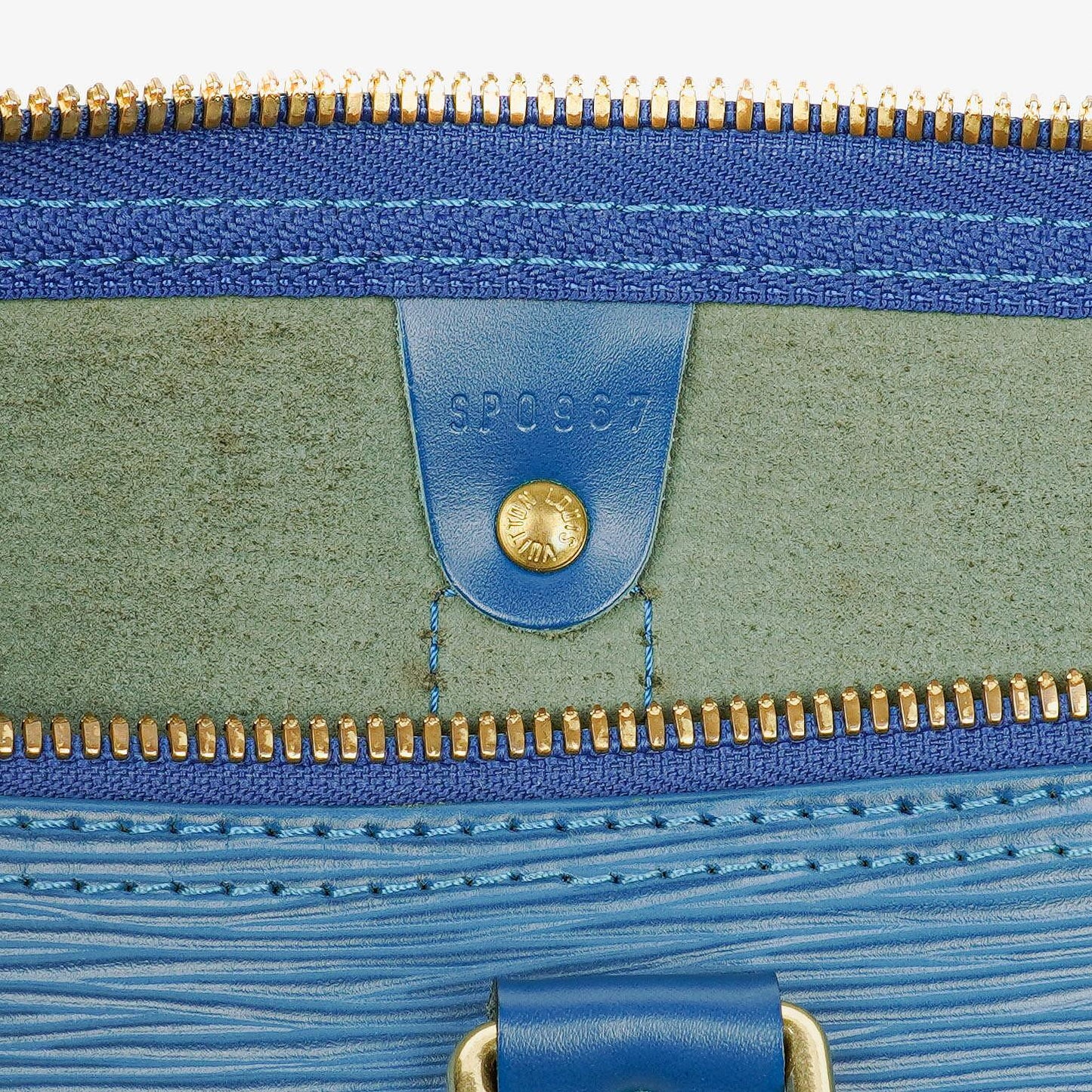 Louis Vuitton Keepall 50 Blue EPI Leather Travel Bag
