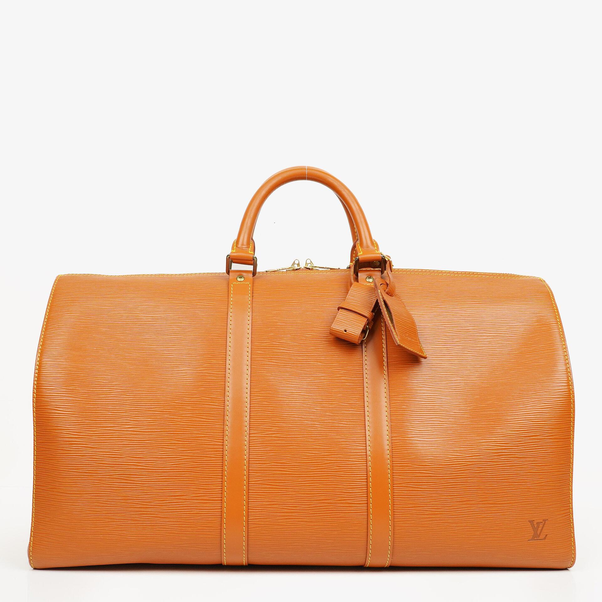 Louis Vuitton Keepall 50 Brown EPI Leather Travel Bag