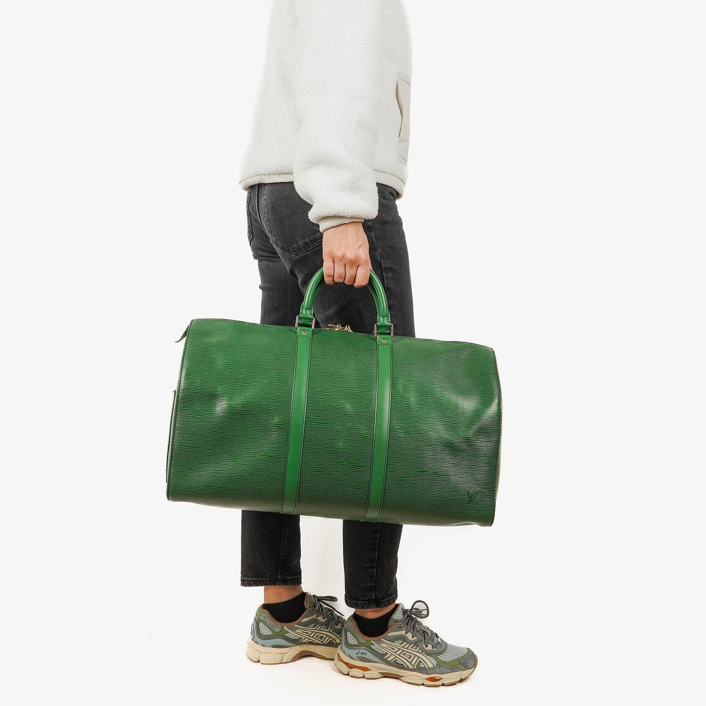 Louis Vuitton Keepall 50 Green EPI Leather Travel Bag