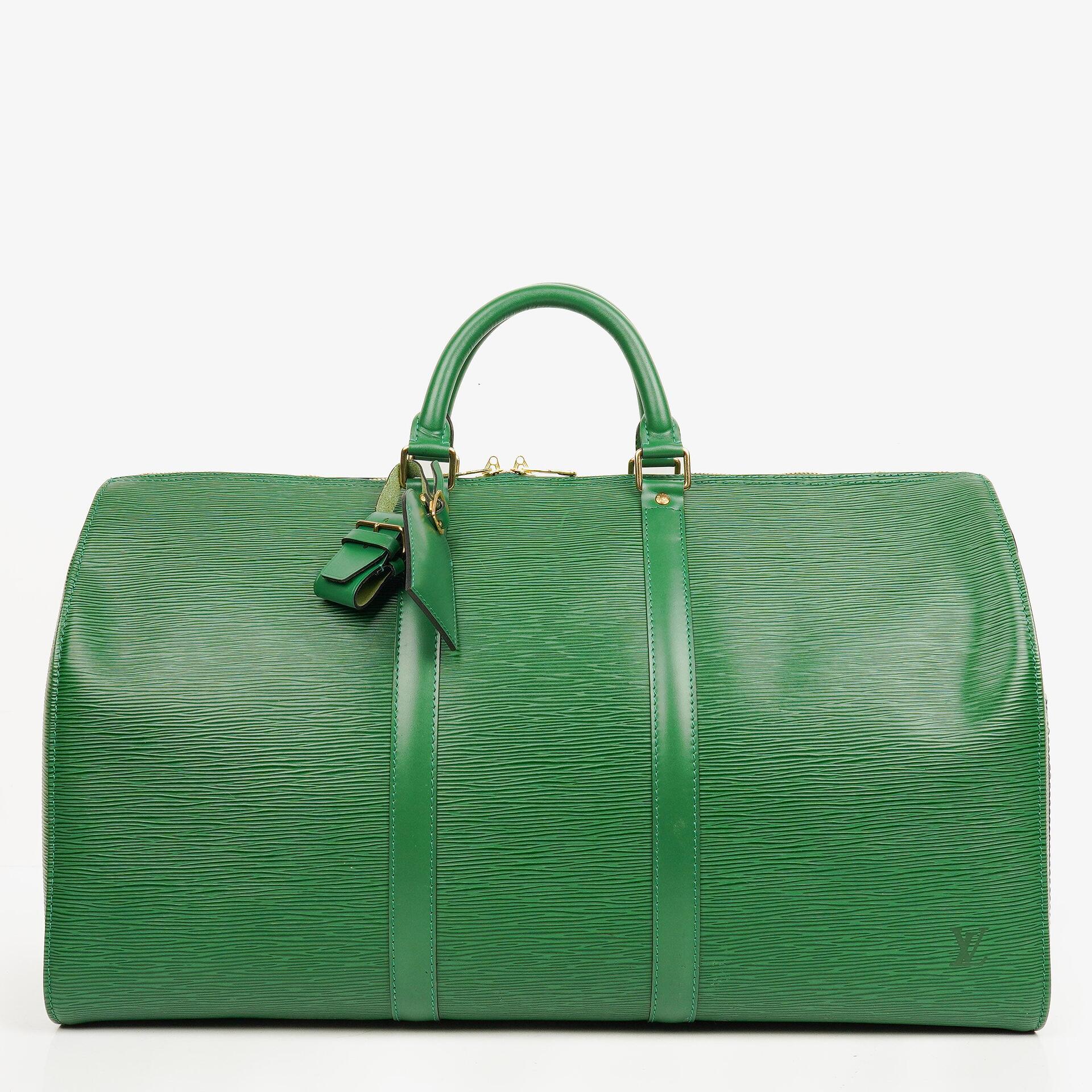 Louis Vuitton Keepall 50 Green EPI Leather Travel Bag