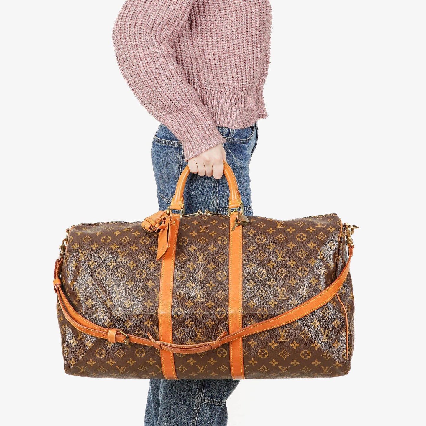 Louis Vuitton Keepall 55 Bandoulière Monogram Canvas Travel Bag