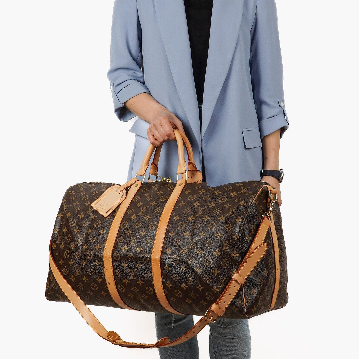 Louis Vuitton Keepall 55 Bandouliere Monogram Canvas Travel Bag