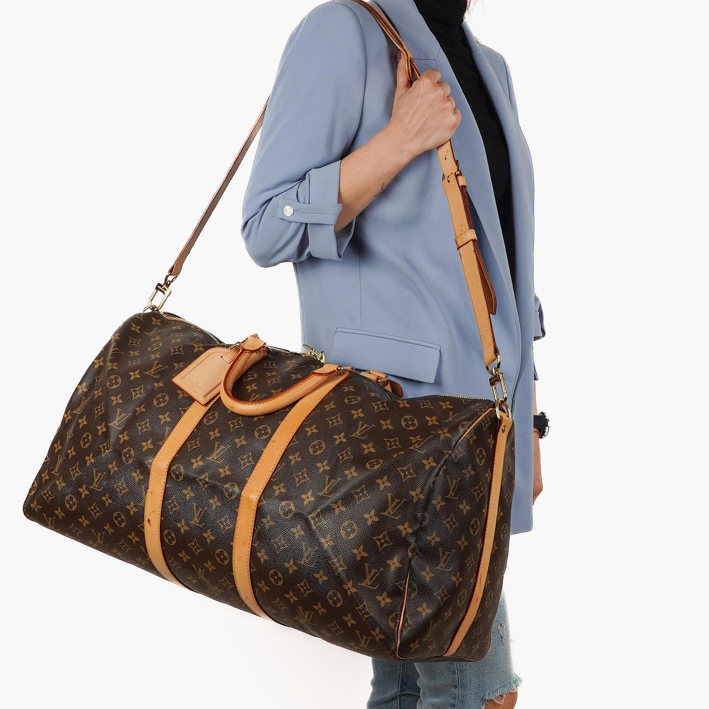 Louis Vuitton Keepall 55 Bandouliere Monogram Canvas Travel Bag