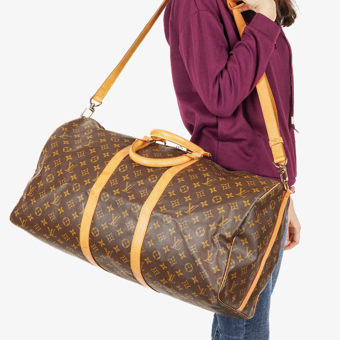 Louis Vuitton Keepall 55 Bandoulière Monogram Canvas Travel Bag