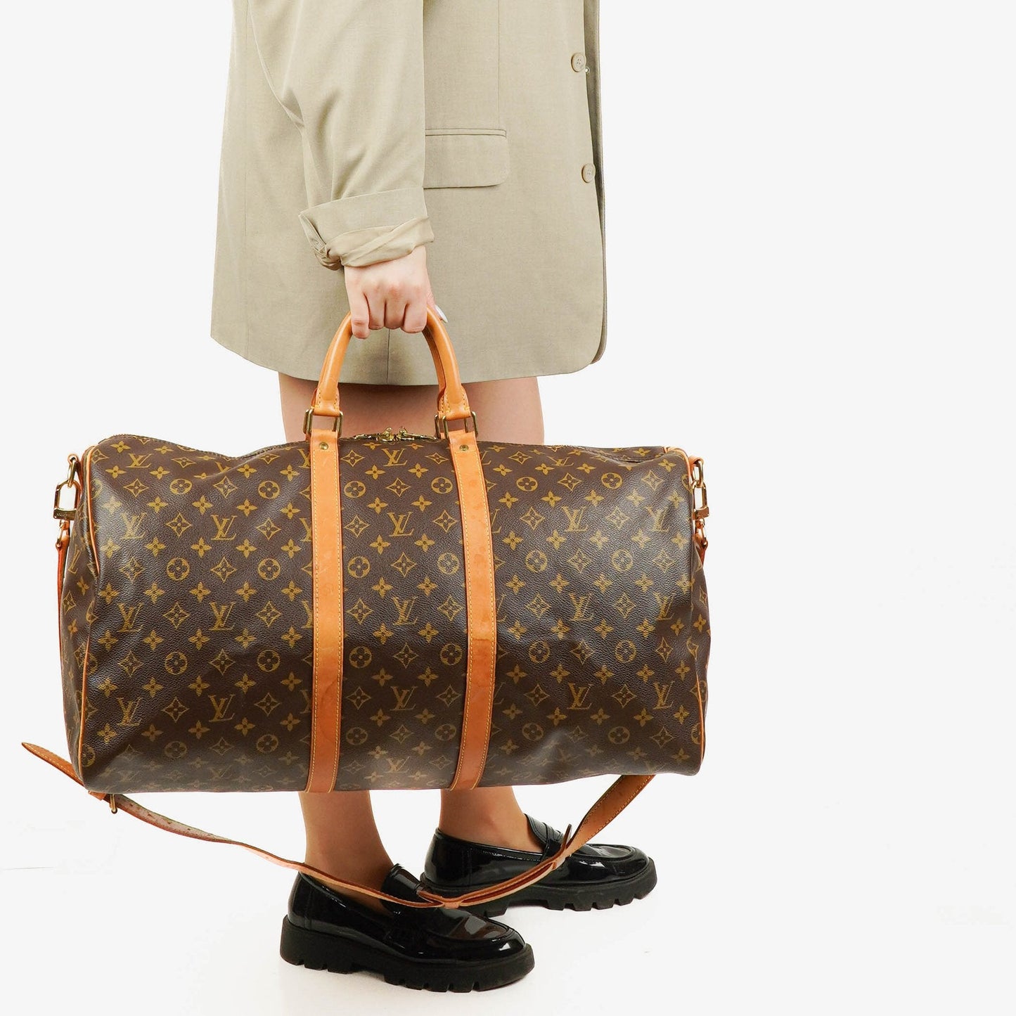 Louis Vuitton Keepall 55 Bandoulière Monogram Canvas Travel Bag
