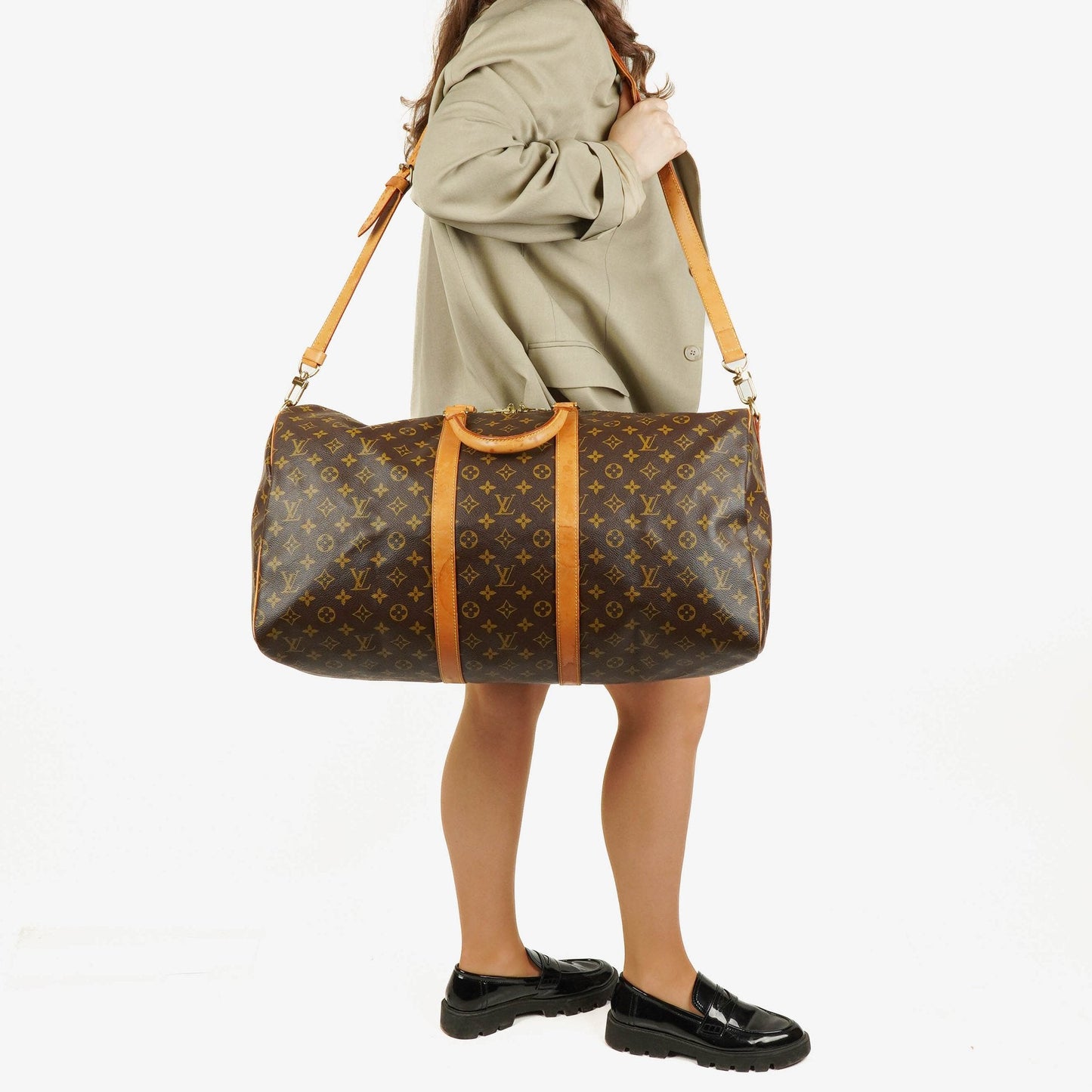Louis Vuitton Keepall 55 Bandoulière Monogram Canvas Travel Bag