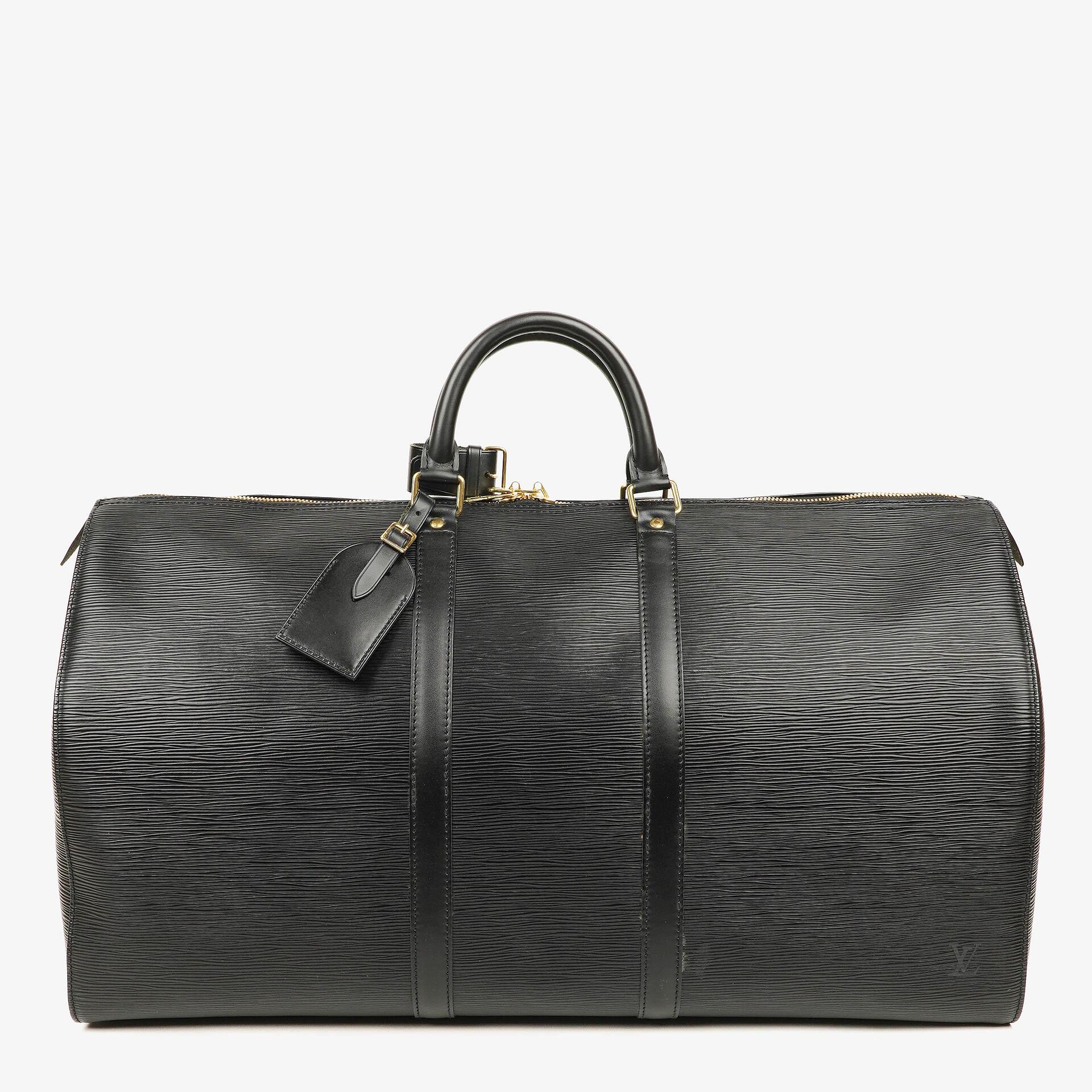 Louis Vuitton Keepall 55 Black EPI Leather Travel Bag