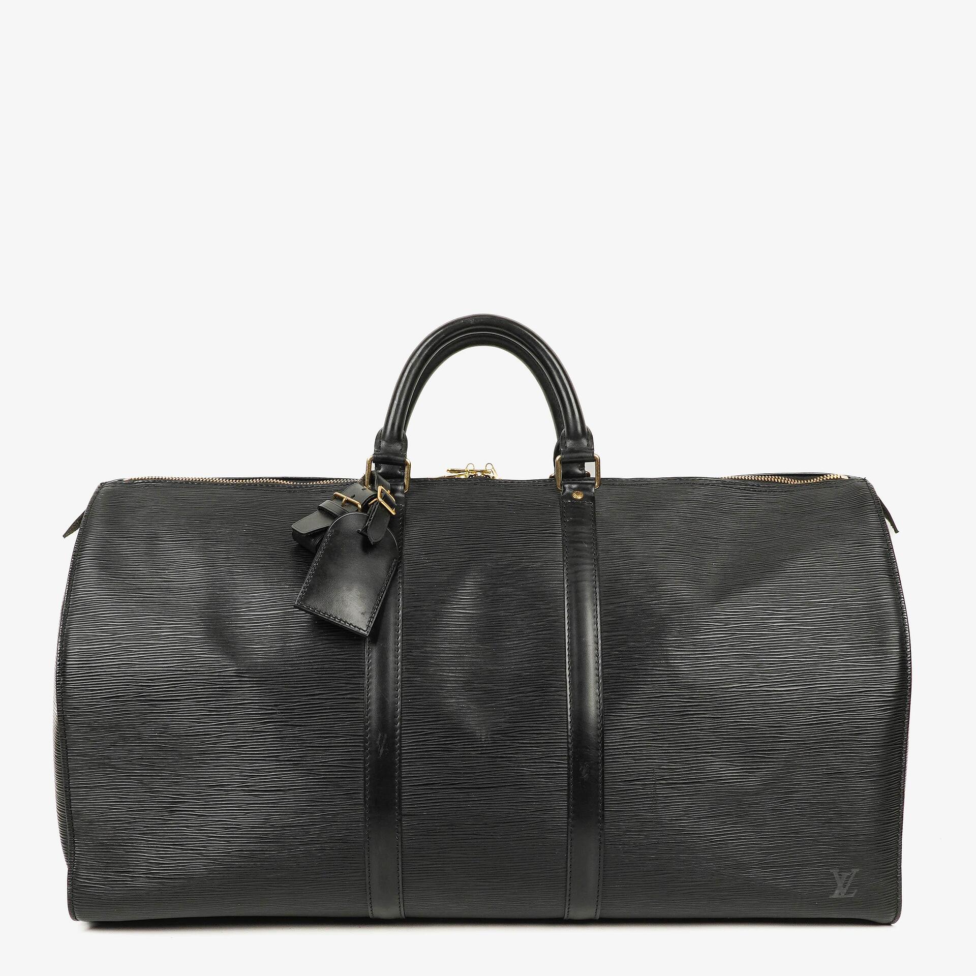 Louis Vuitton Keepall 55 Black EPI Leather Travel Bag