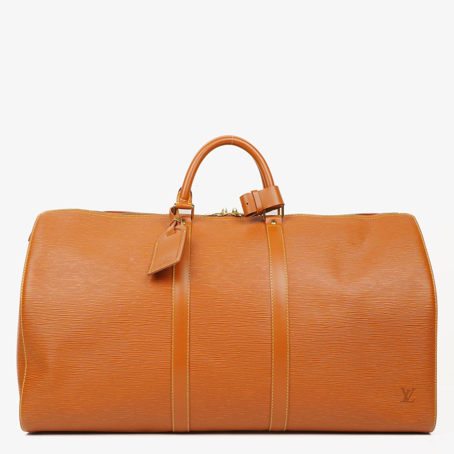 Louis Vuitton Keepall 55 Cognac EPI Leather Travel Bag
