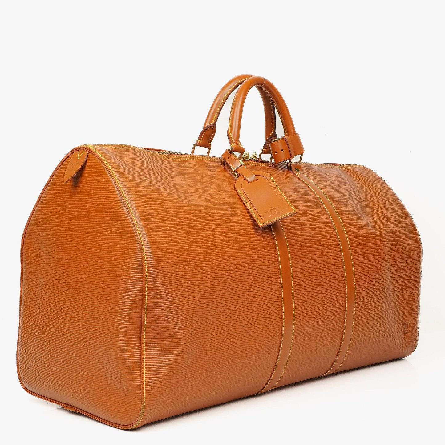 Louis Vuitton Keepall 55 Cognac EPI Leather Travel Bag