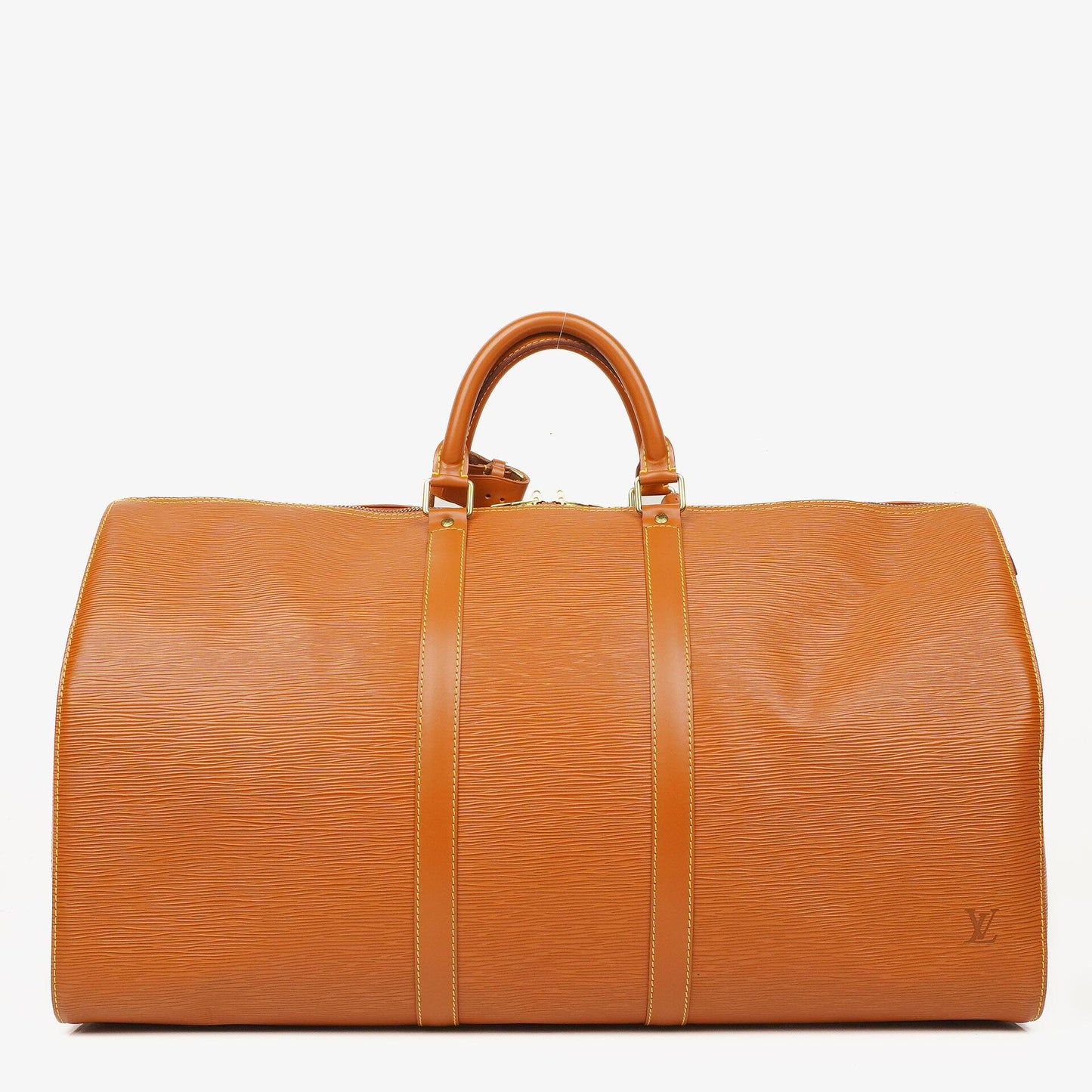 Louis Vuitton Keepall 55 Cognac EPI Leather Travel Bag
