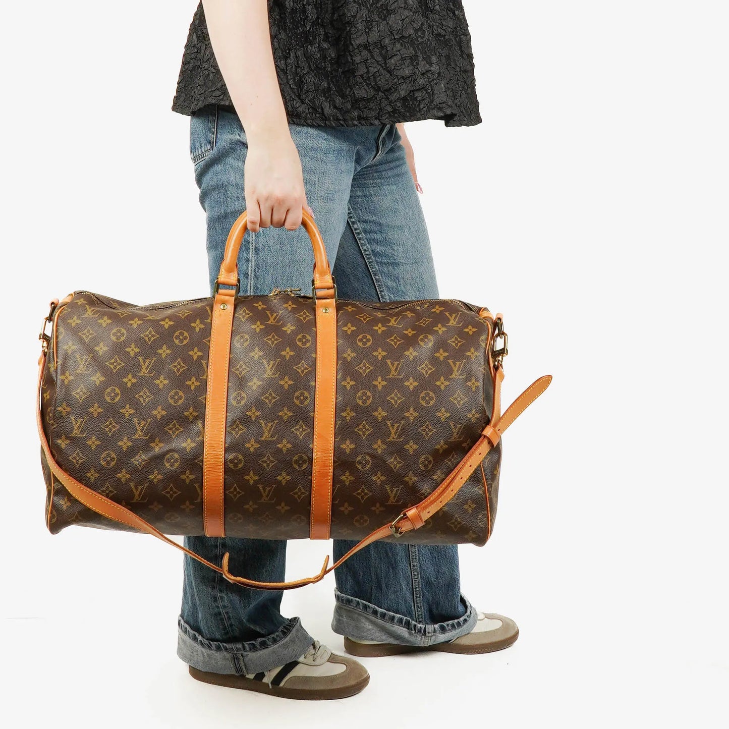 Louis Vuitton Keepall 55 Bandoulière Monogram Canvas Travel Bag