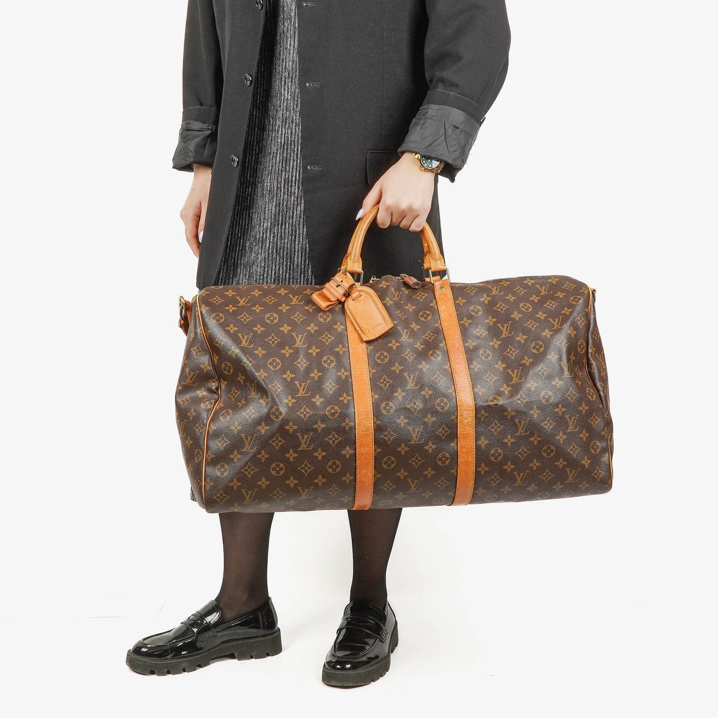 Louis Vuitton Keepall 60 Bandoulière Monogram Canvas Travel Bag