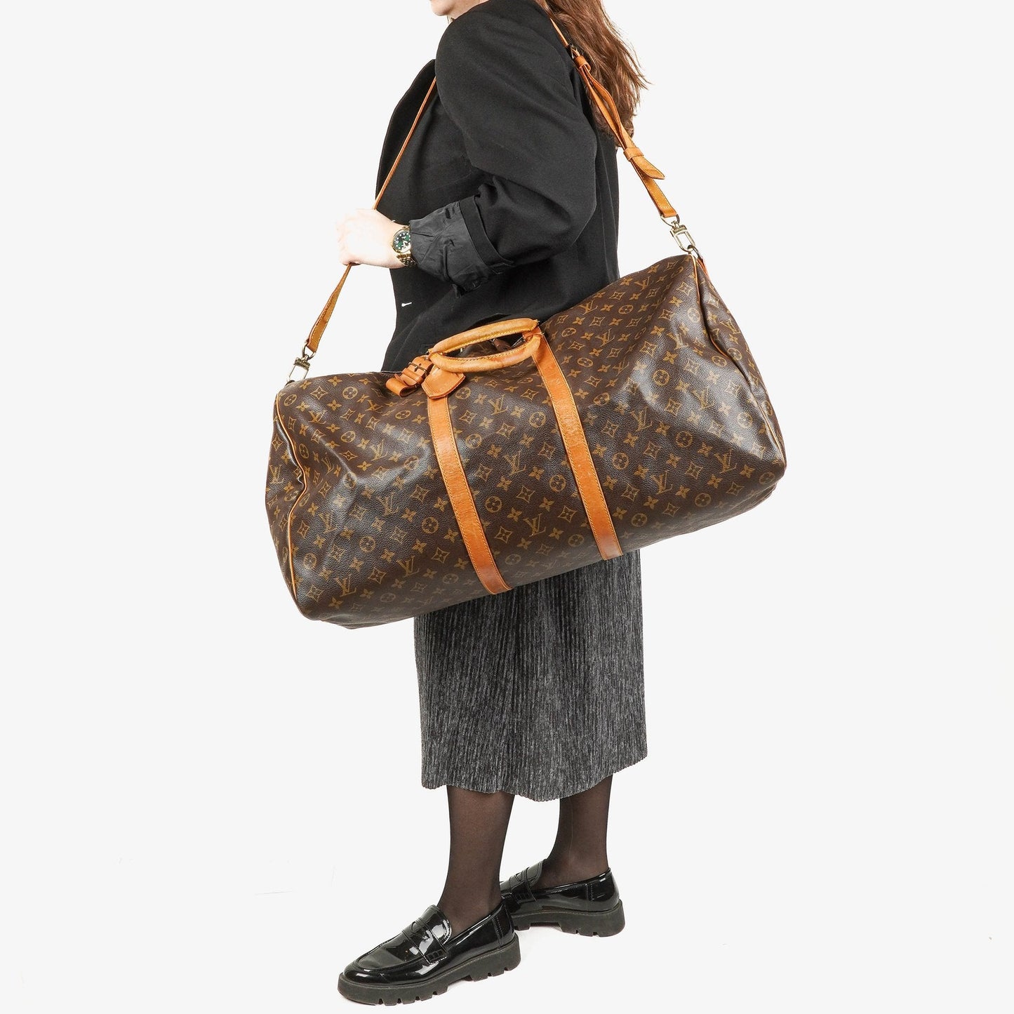 Louis Vuitton Keepall 60 Bandoulière Monogram Canvas Travel Bag