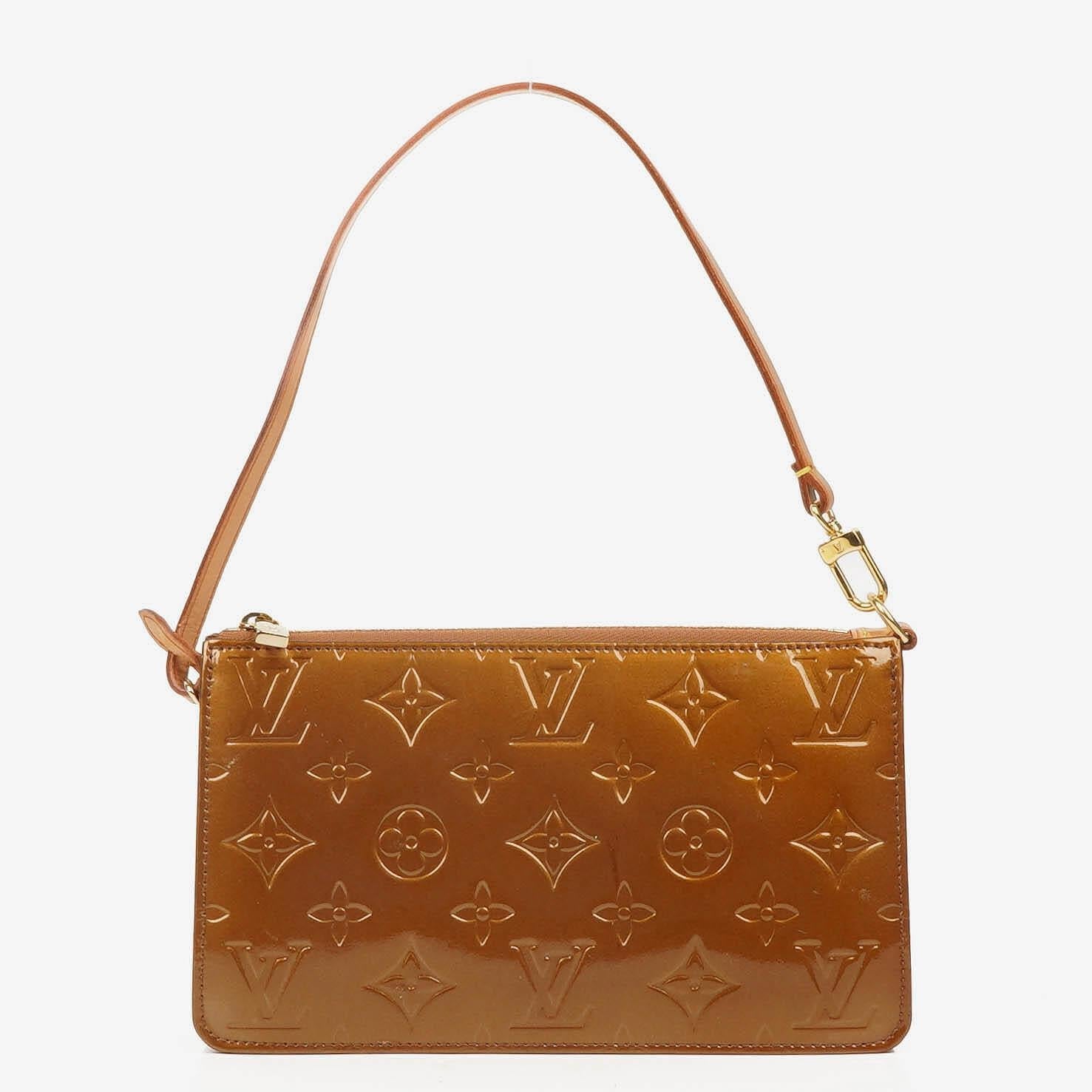 Louis Vuitton Lexington Bronze Monogram Vernis Clutch Handbag