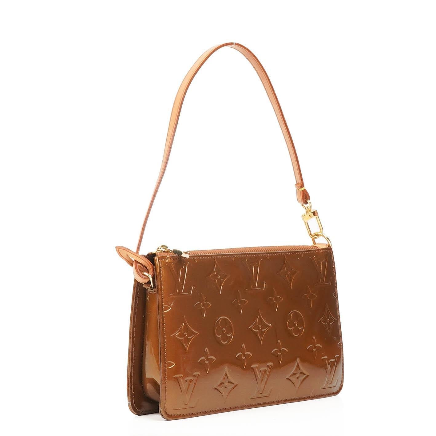 Louis Vuitton Lexington Bronze Monogram Vernis Clutch Handbag