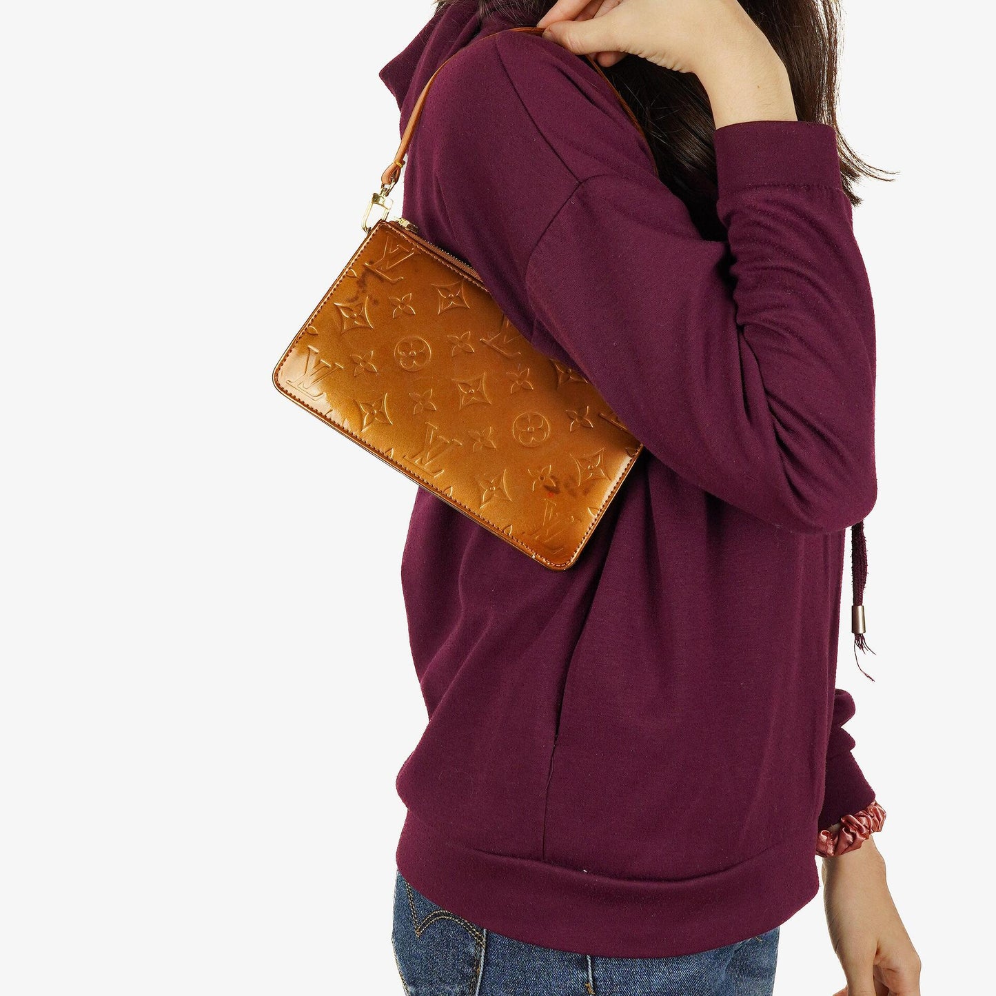 Louis Vuitton Lexington Brown Monogram Vernis Clutch Bag
