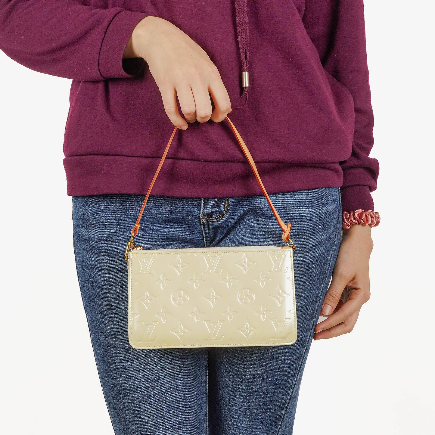 Louis Vuitton Lexington Perle Monogram Vernis Clutch Handbag