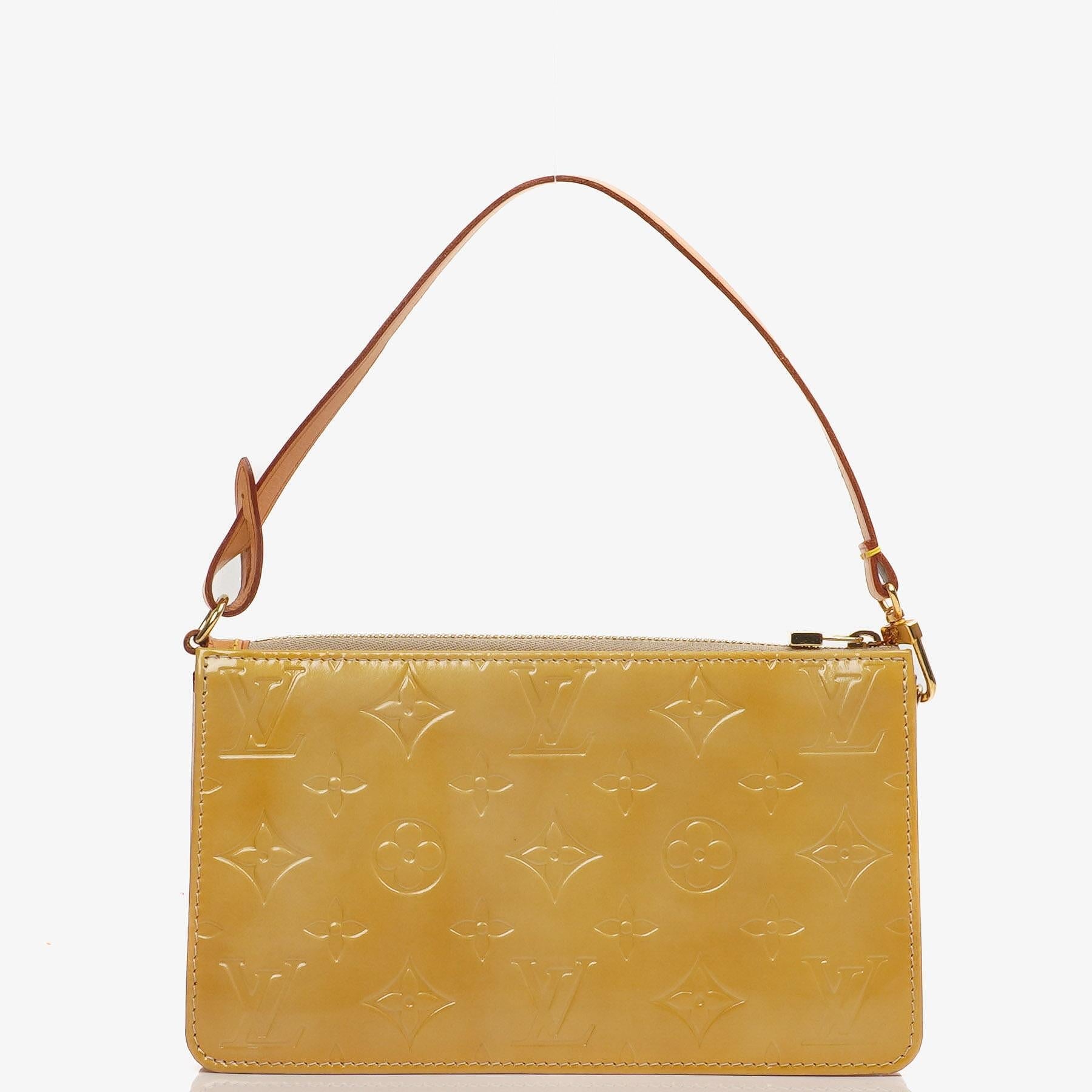 Louis Vuitton Lexington Yellow Monogram Vernis Clutch Handbag