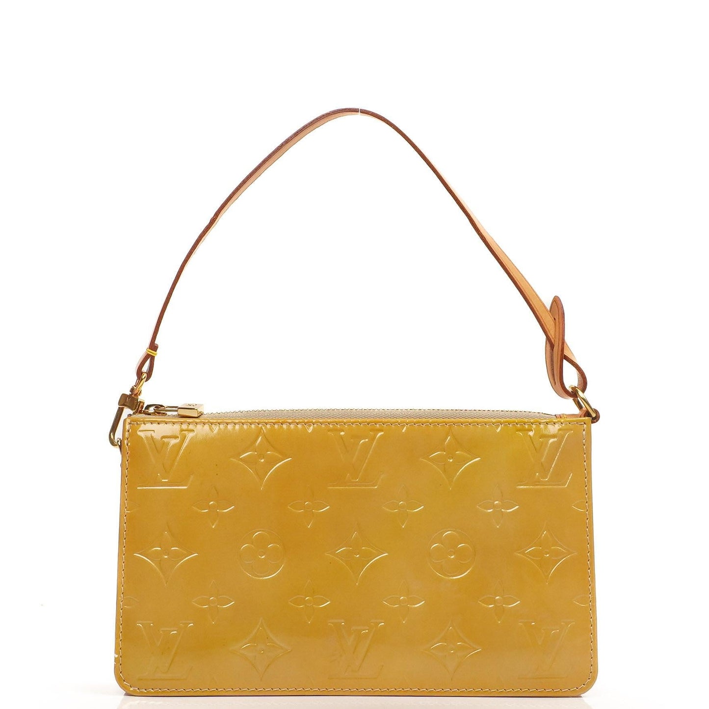 Louis Vuitton Lexington Yellow Monogram Vernis Clutch Handbag