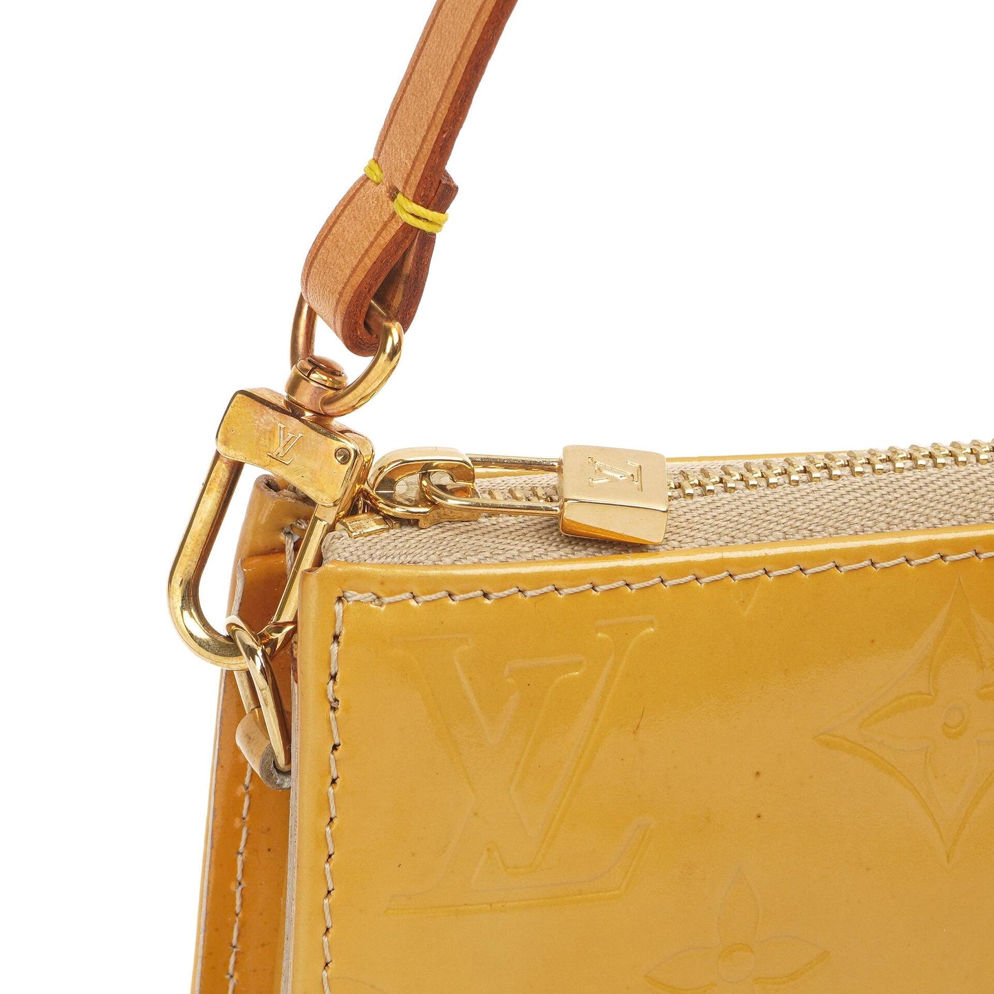 Louis Vuitton Lexington Yellow Monogram Vernis Clutch Handbag
