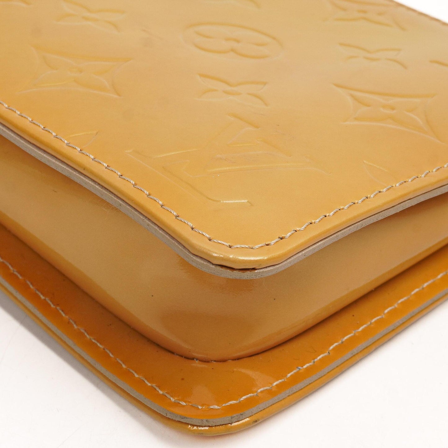 Louis Vuitton Lexington Yellow Monogram Vernis Clutch Handbag