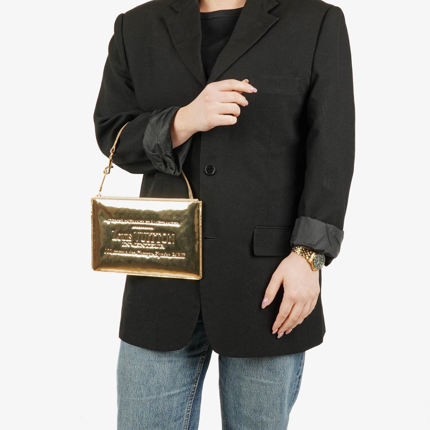 Louis Vuitton Limited Edition Gold Miroir Pochette Bag