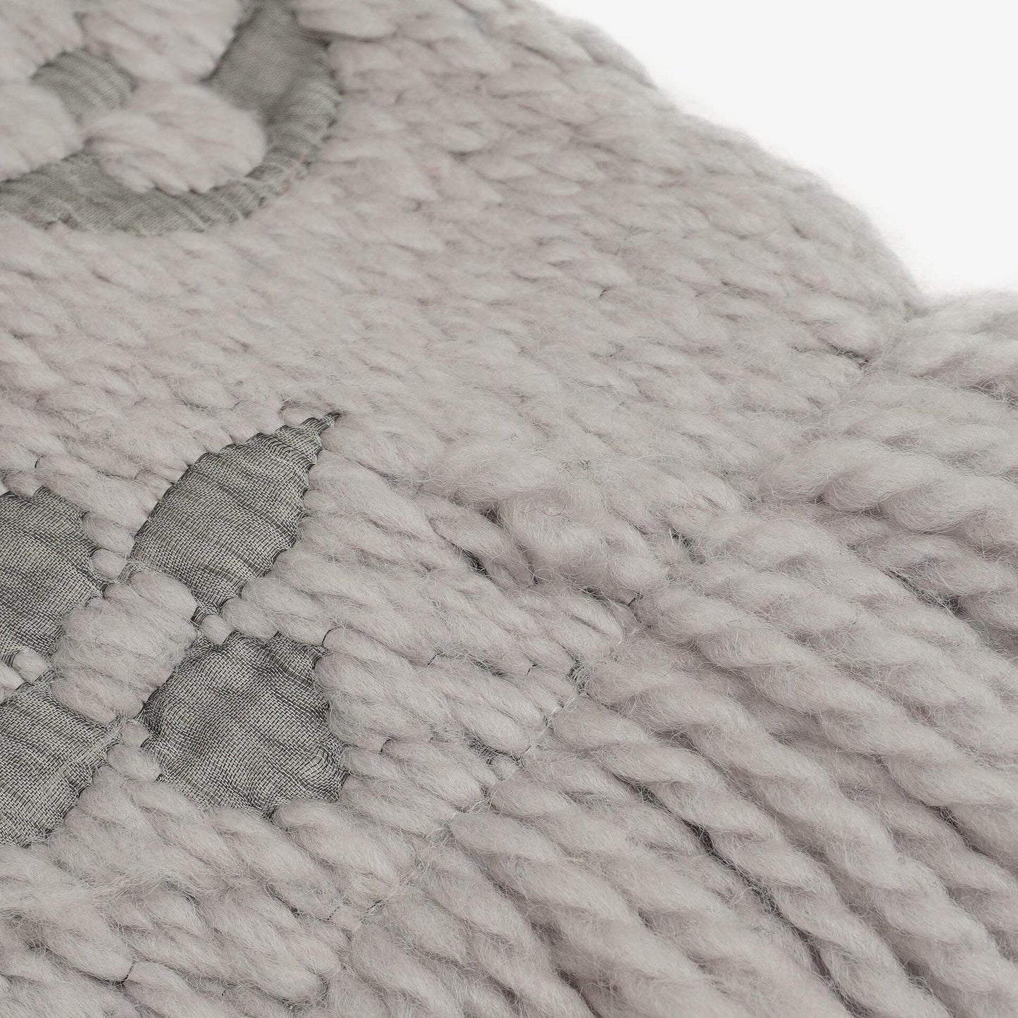 Louis Vuitton Logomania Wool Silk Scarf Pearl Grey