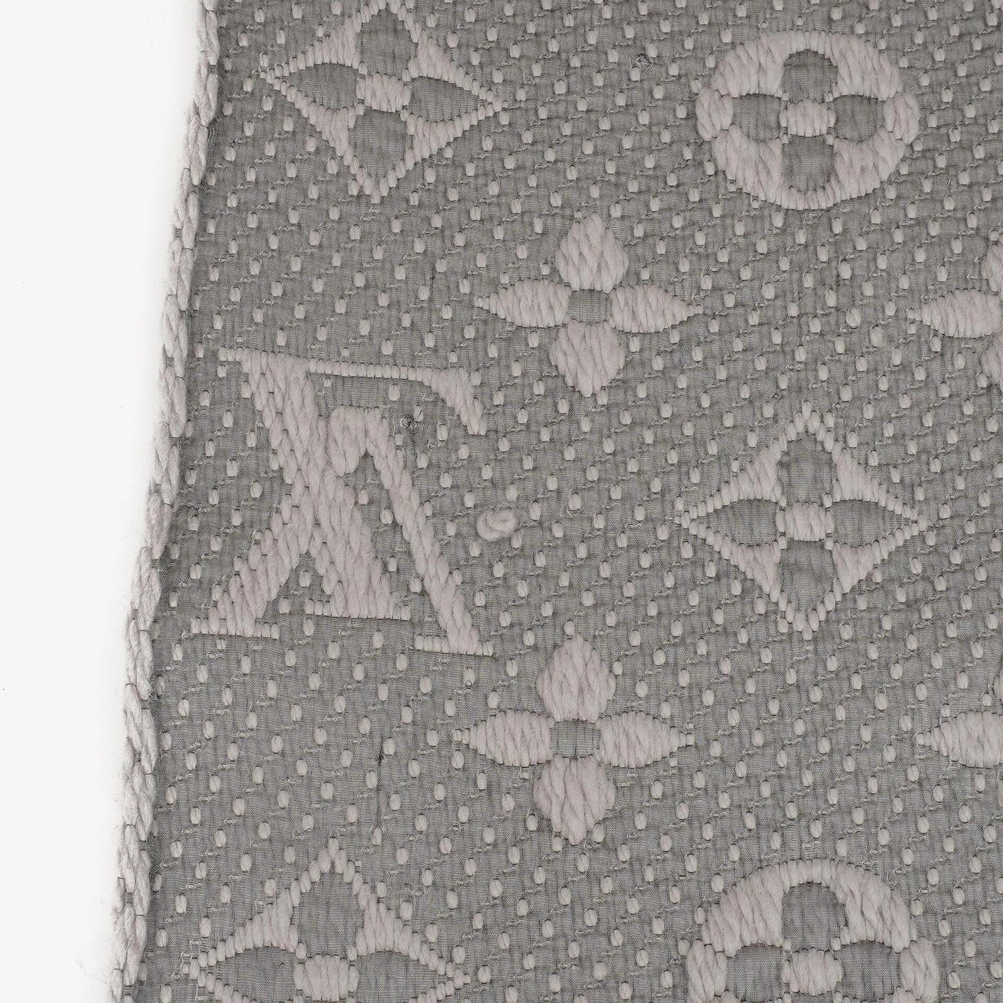 Louis Vuitton Logomania Wool Silk Scarf Pearl Grey