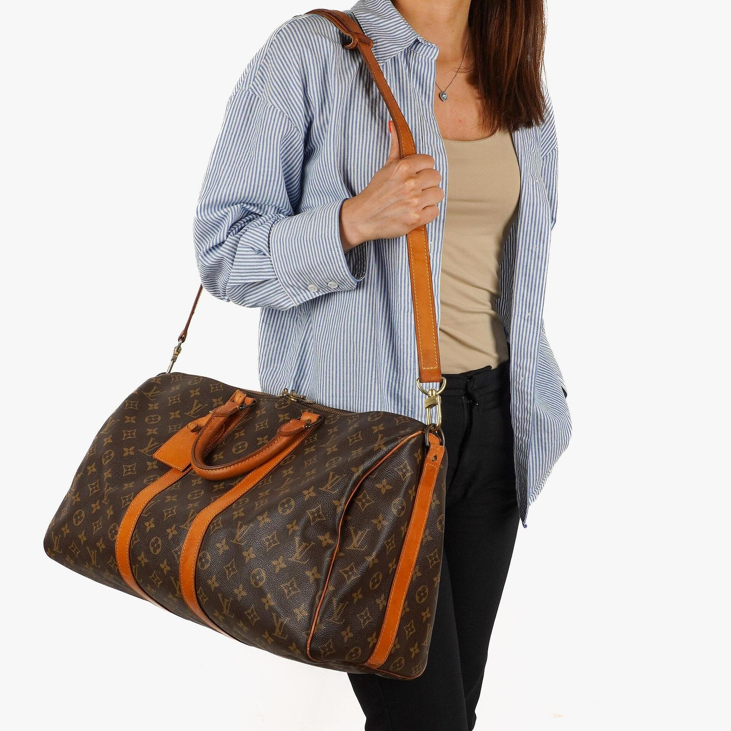 Louis Vuitton Malletier Keepall 45 Bandouliere Monogram Canvas Travel Bag