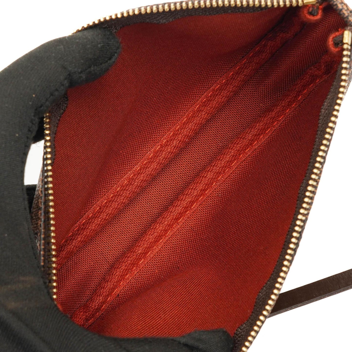 Louis Vuitton Mini Pochette Accessoires Damier Ebene Canvas Clutch Handbag