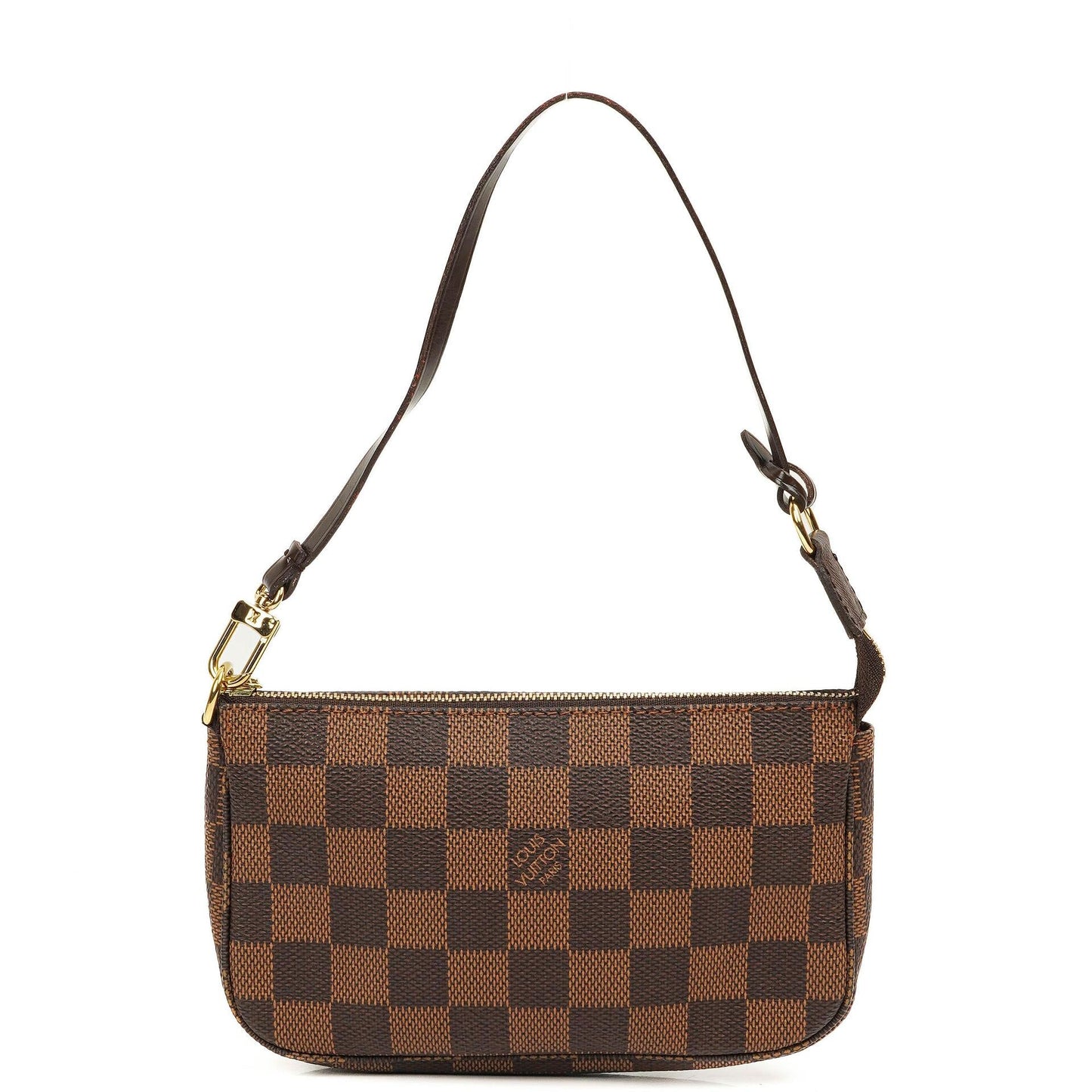 Louis Vuitton Mini Pochette Accessoires Damier Ebene Canvas Clutch Handbag