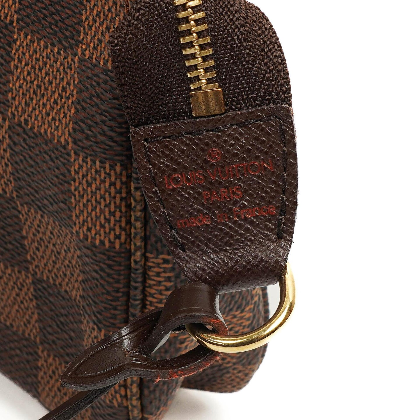 Louis Vuitton Mini Pochette Accessoires Damier Ebene Canvas Clutch Handbag