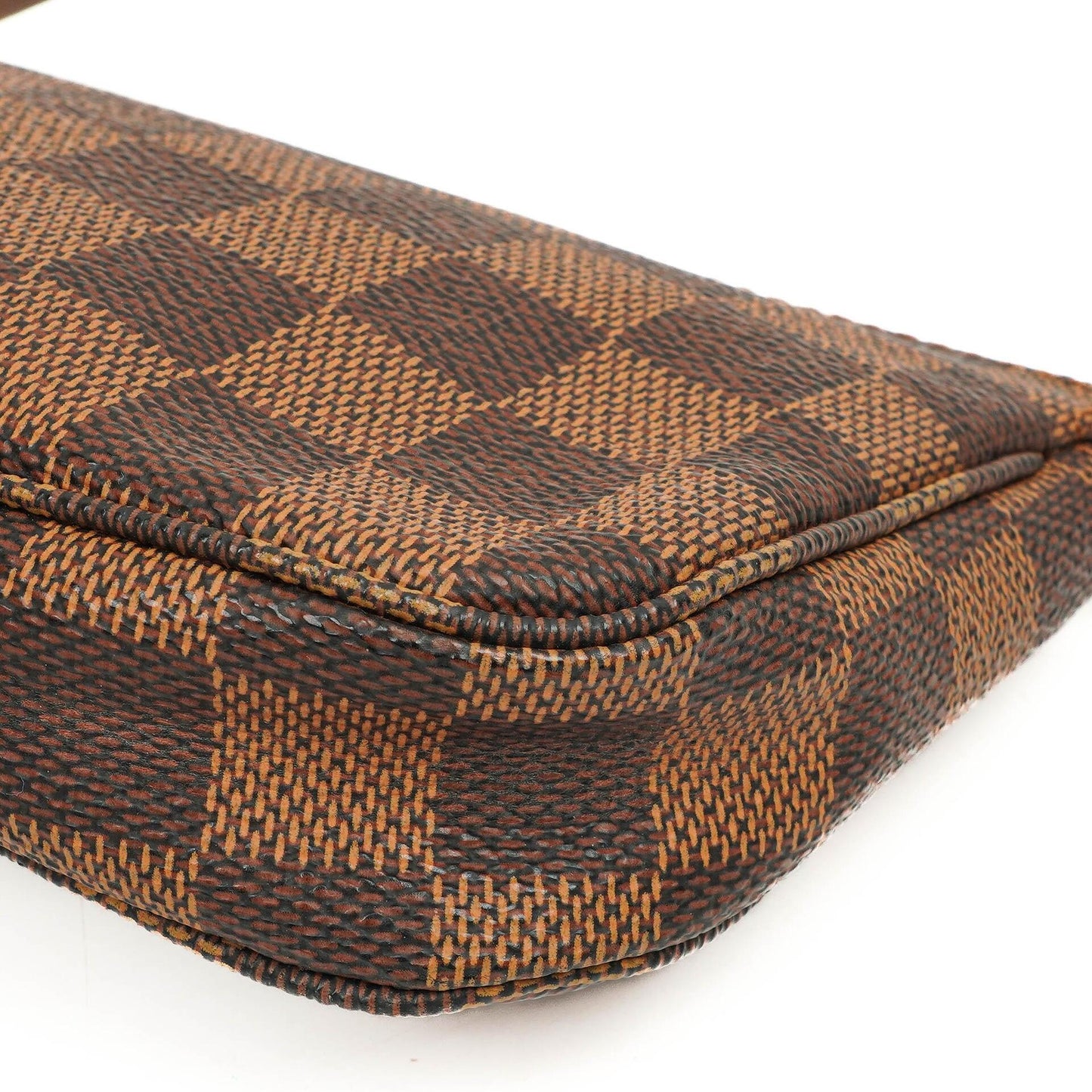 Louis Vuitton Mini Pochette Accessoires Damier Ebene Canvas Clutch Handbag