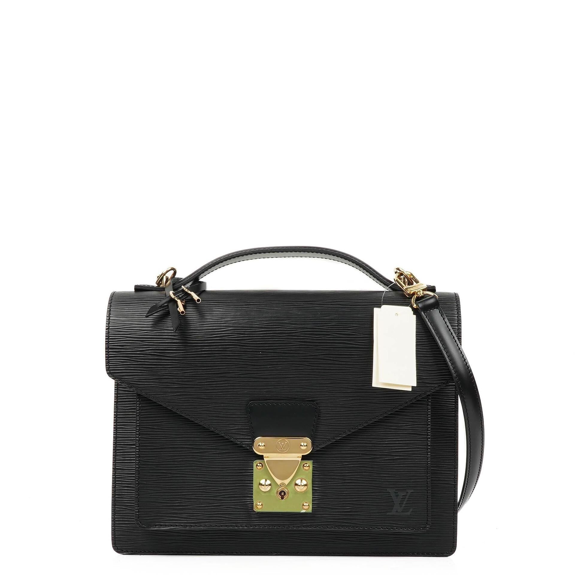 Louis Vuitton Monceau Black EPI Leather Handbag