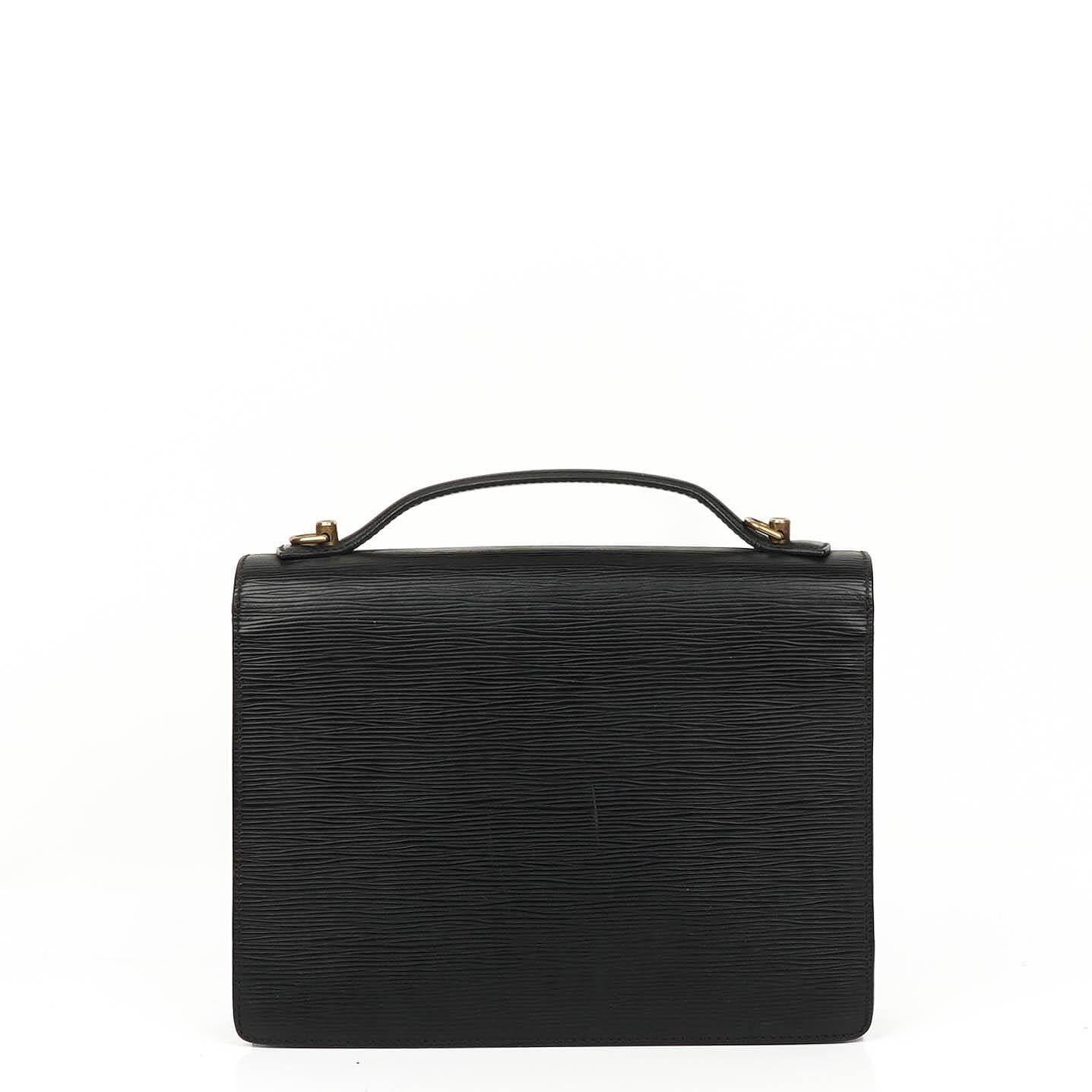 Louis Vuitton Monceau Black EPI Leather Handbag